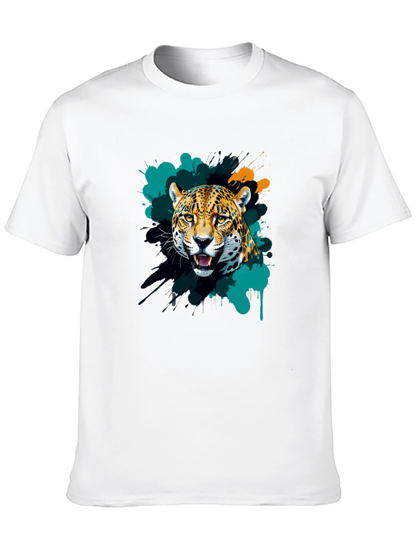 Black Jaguar Graphic T-Shirt - Cool Animal Print Tee view 10
