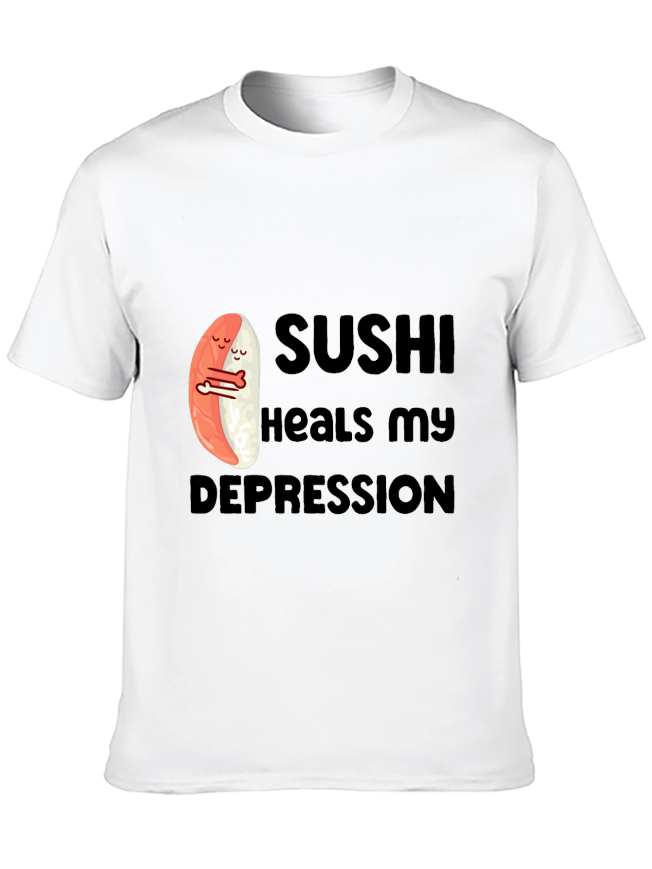 Black Sushi Heals My Depression Graphic T-Shirt view 10