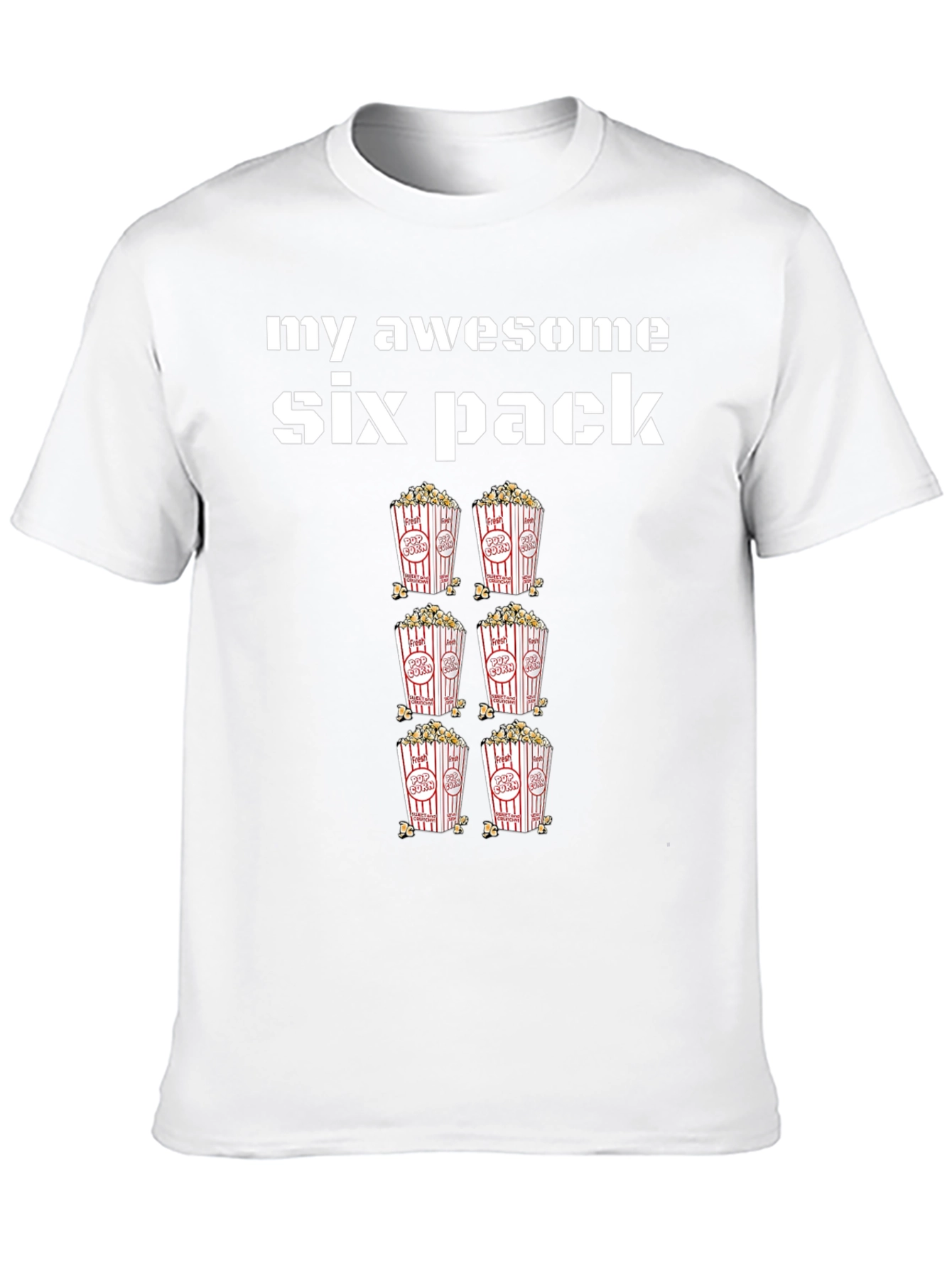 Black Awesome Six Pack Popcorn T-Shirt view 10