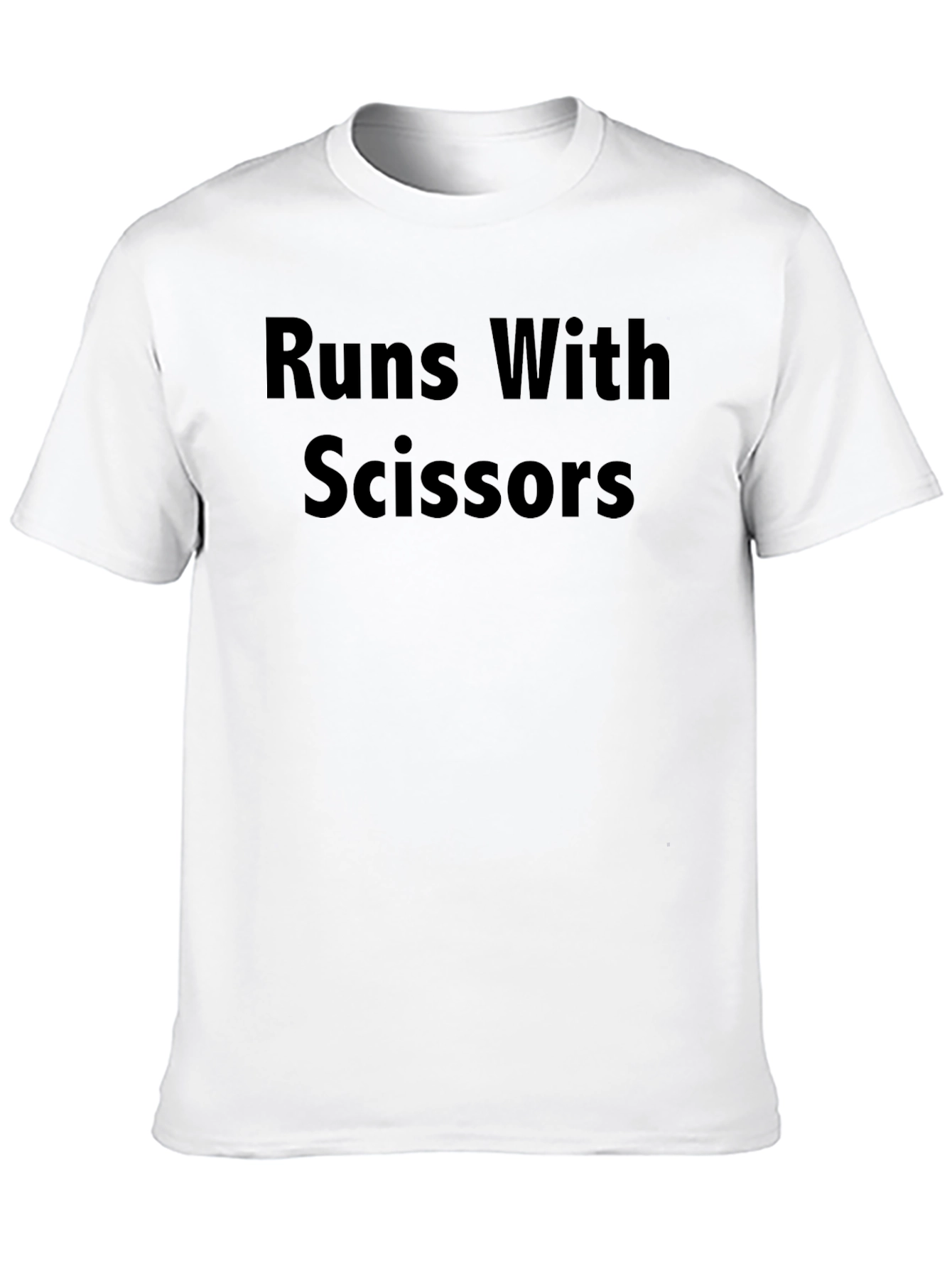 Black Runs With Scissors Graphic Tee - Black Cotton T-Shirt view 10
