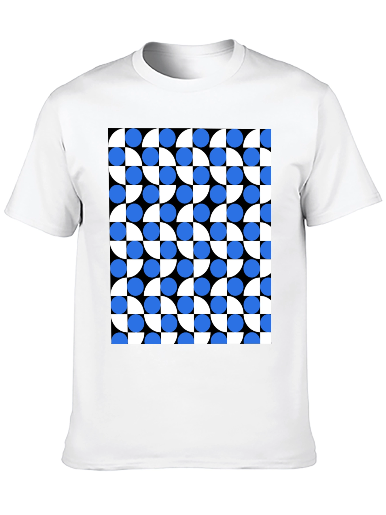 Black Modern Geometric Pattern T-Shirt view 10