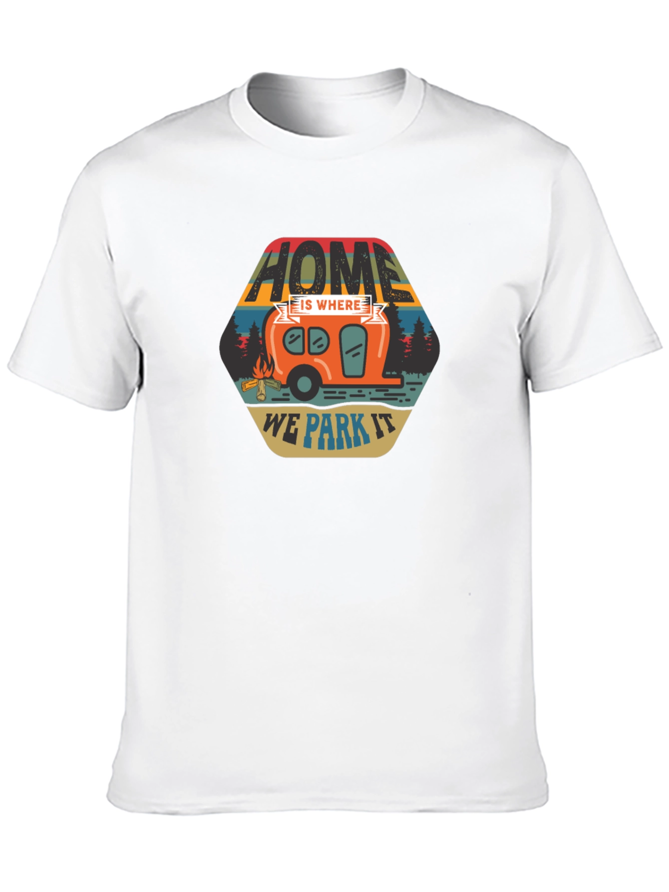 Black Home Is Where We Park It Camping T-Shirt view 10
