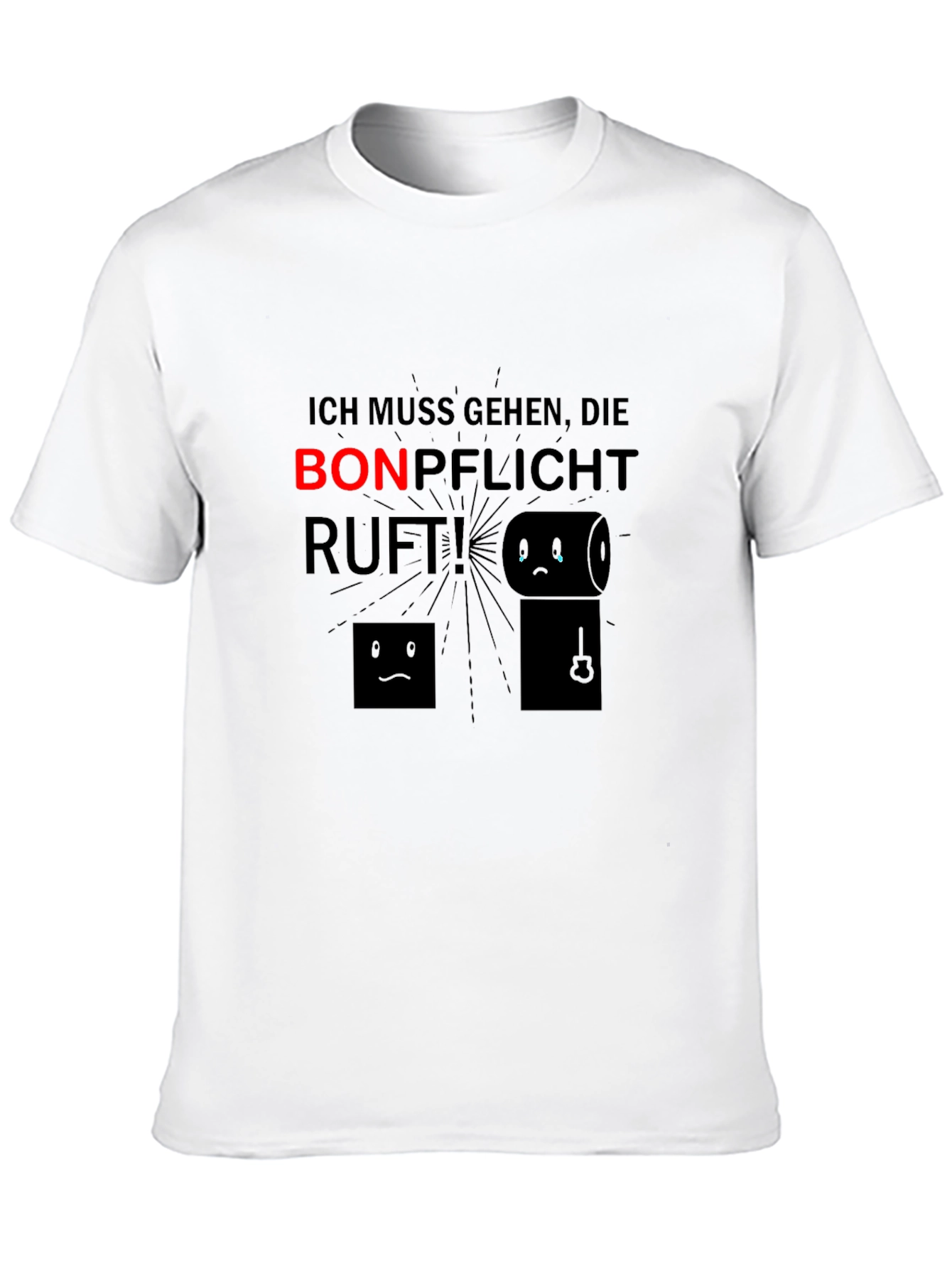 Black Ich Muss Gehen T-Shirt - Bonpflicht Ruft! Funny Toilet Humor Tee view 10