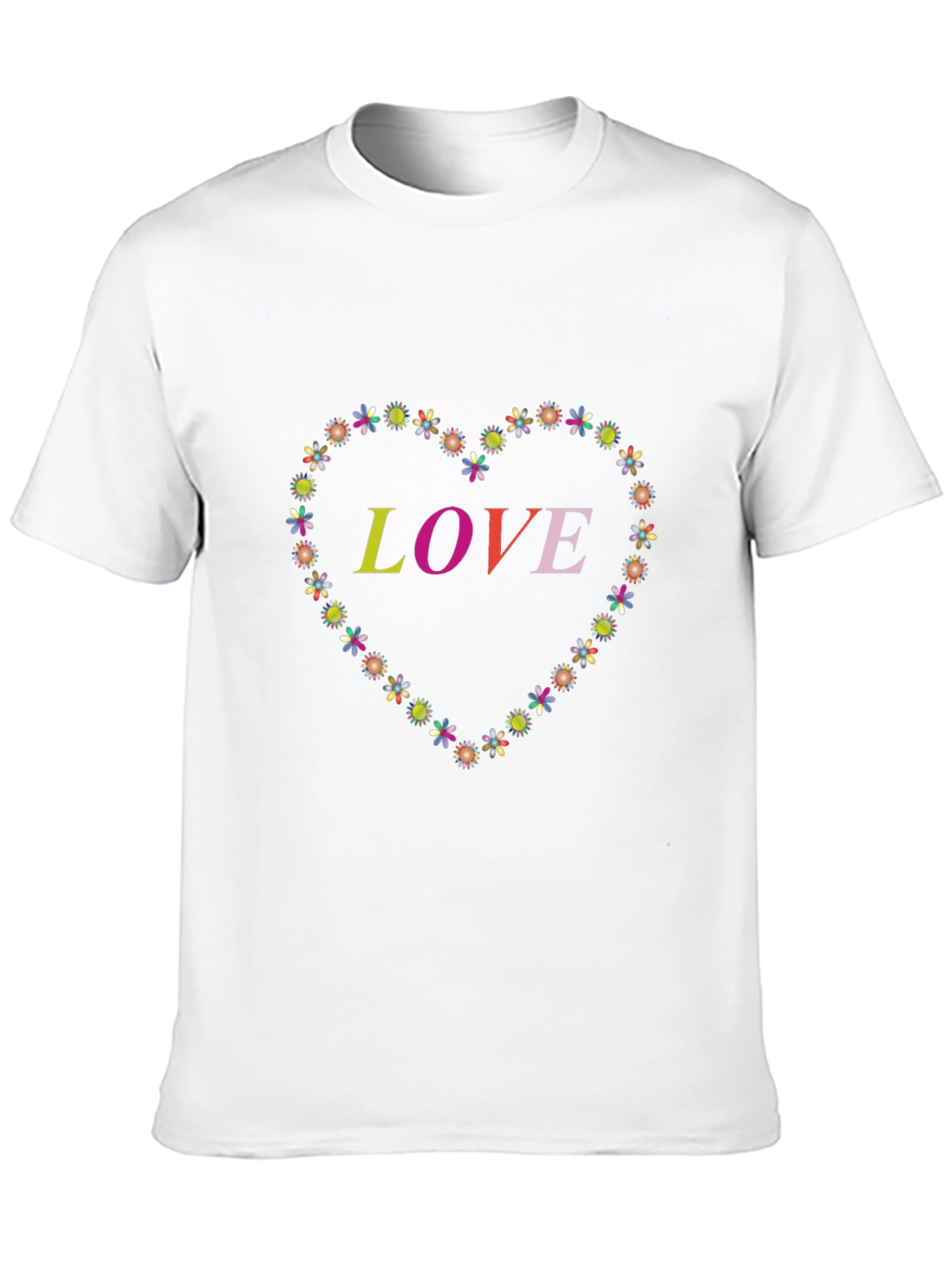 Black Love Floral Heart T-Shirt view 10