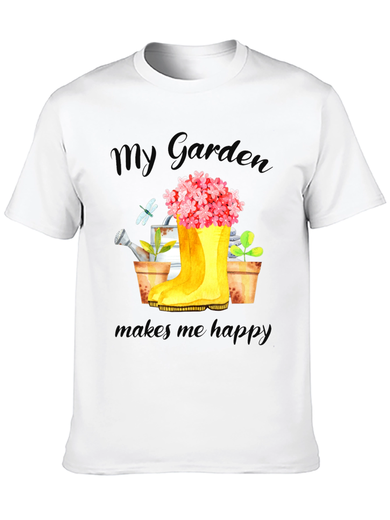 Black Gardening Lover T-Shirt - My Garden Makes Me Happy view 10