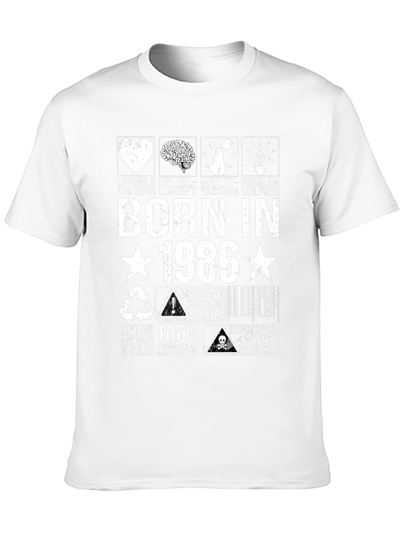 Black Born In 1986 Funny Graphic T-Shirt view 10