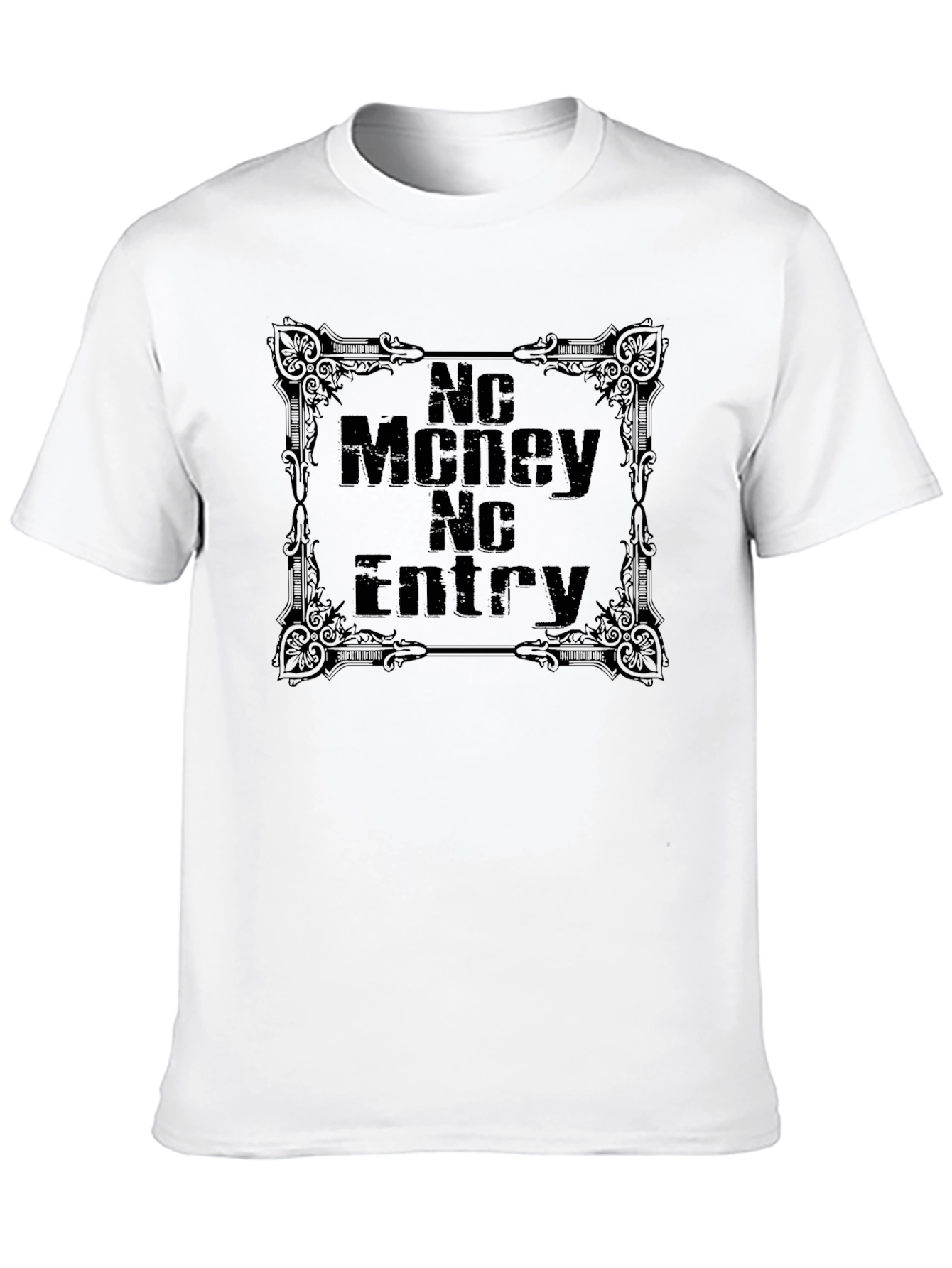Black No Money No Entry Graphic Tee - Bold Statement Shirt view 10