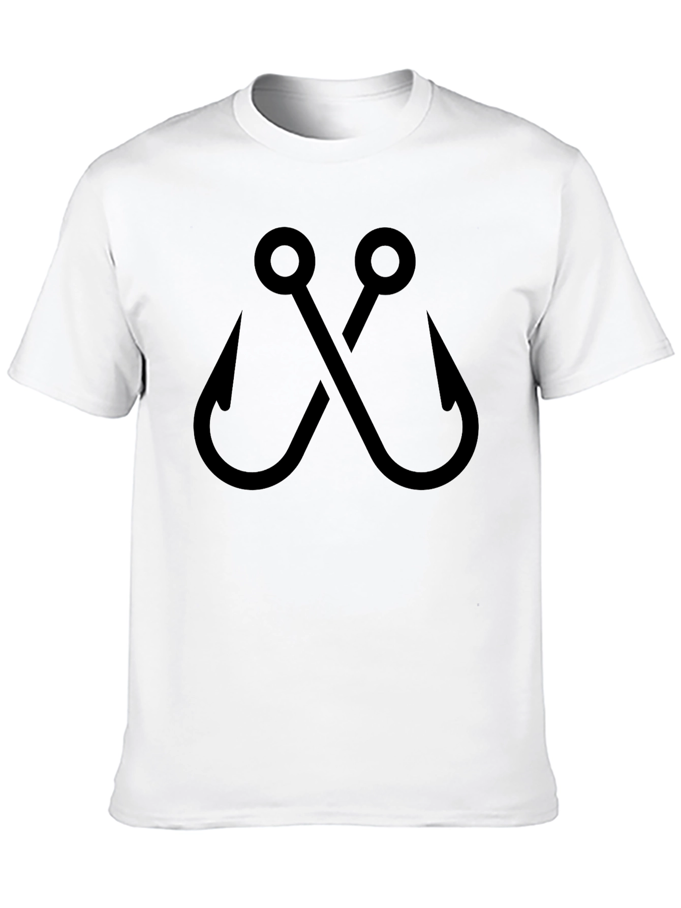 Black Crossed Fishing Hooks Graphic Tee - Black Cotton Comfort view 10