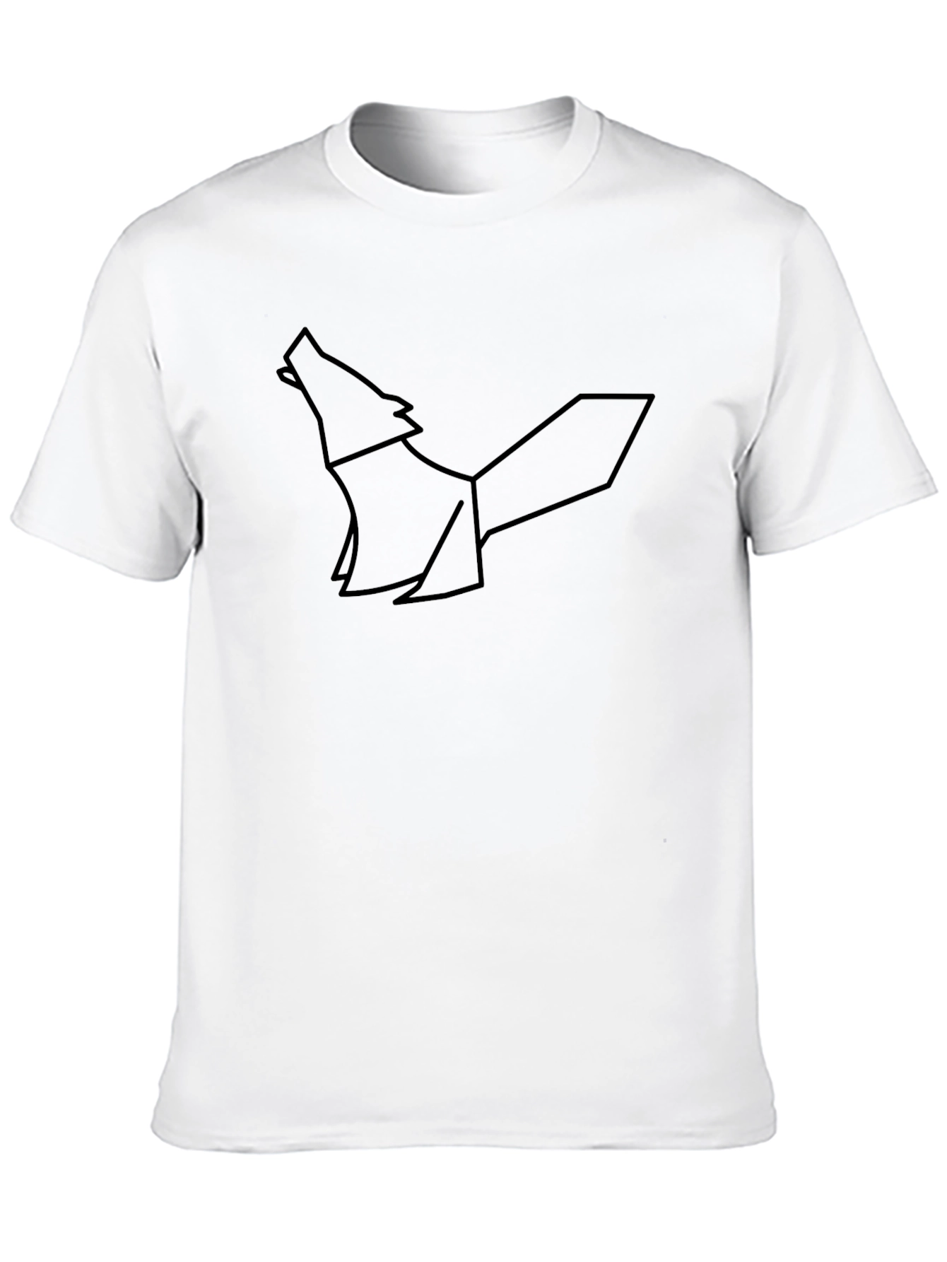 Black Geometric Wolf Graphic Tee - Modern, Minimalist Design view 10