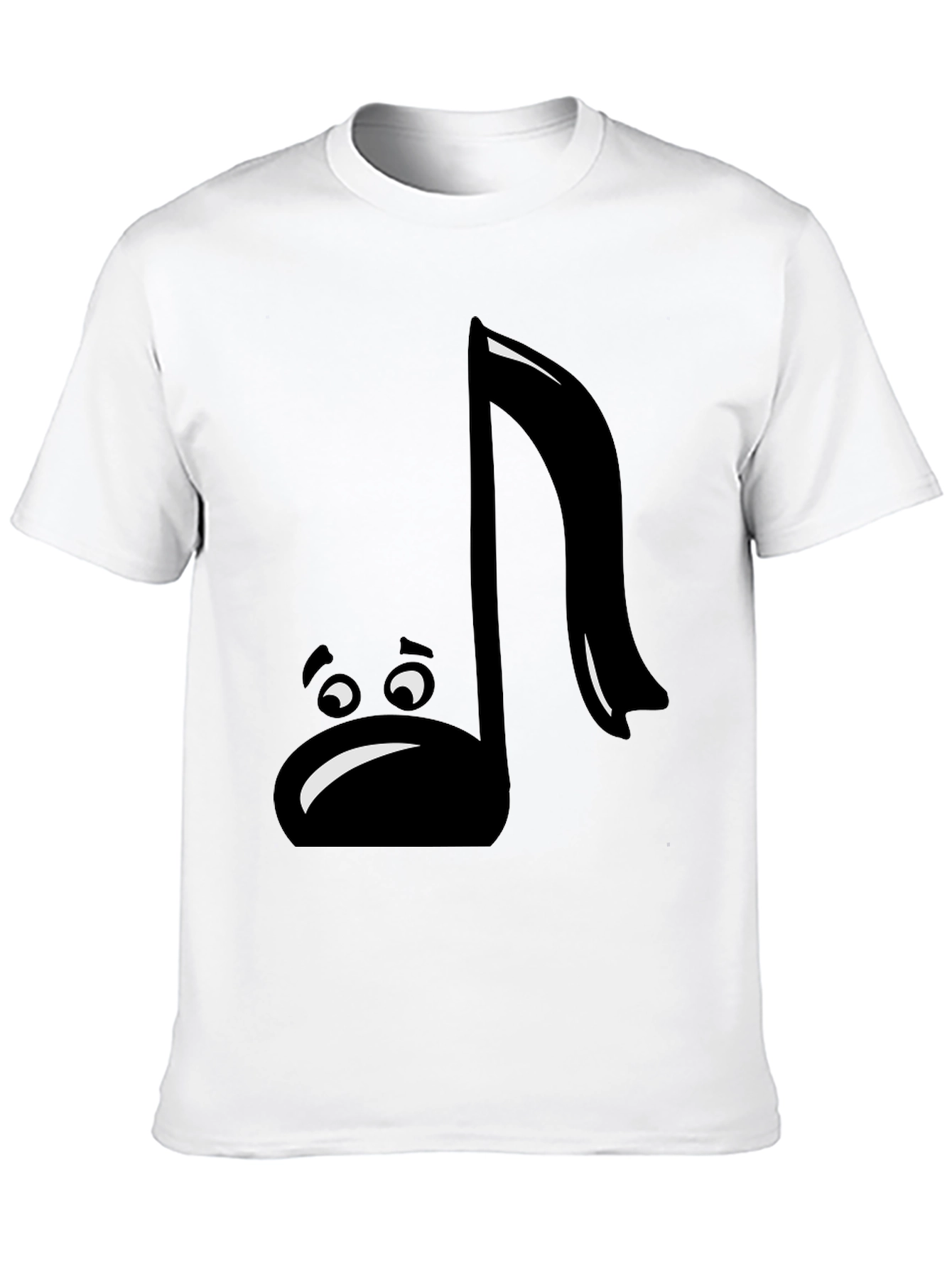 Black Sad Music Note Graphic T-Shirt - Black Cotton Tee view 10