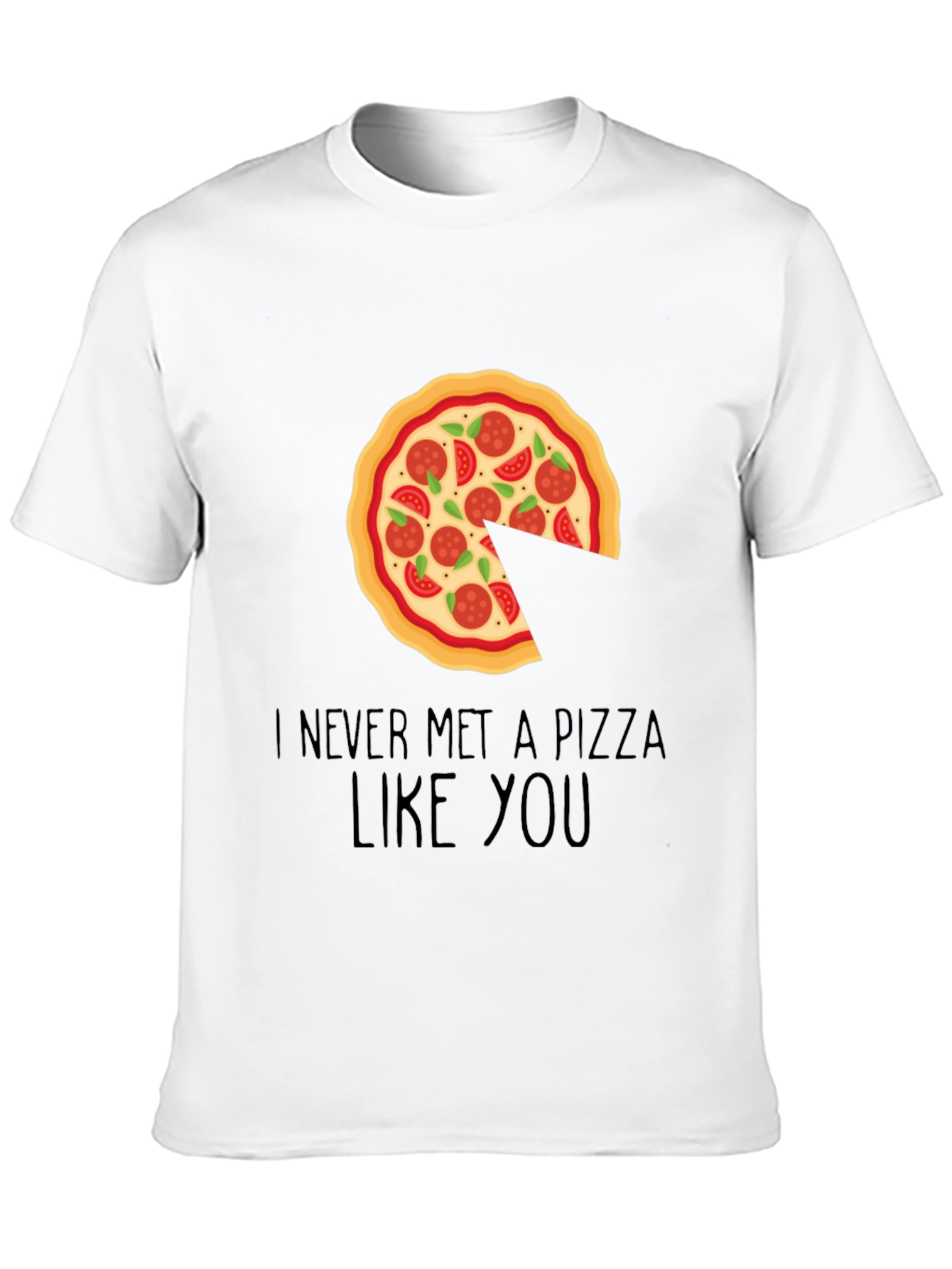 Pizza Slice Missing Graphic Tee - Unisex Black T-Shirt - 10