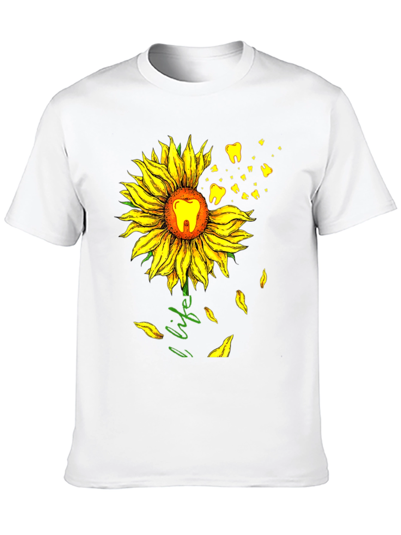 Black Dental Sunflower T-Shirt - Dentist Life Tee view 10