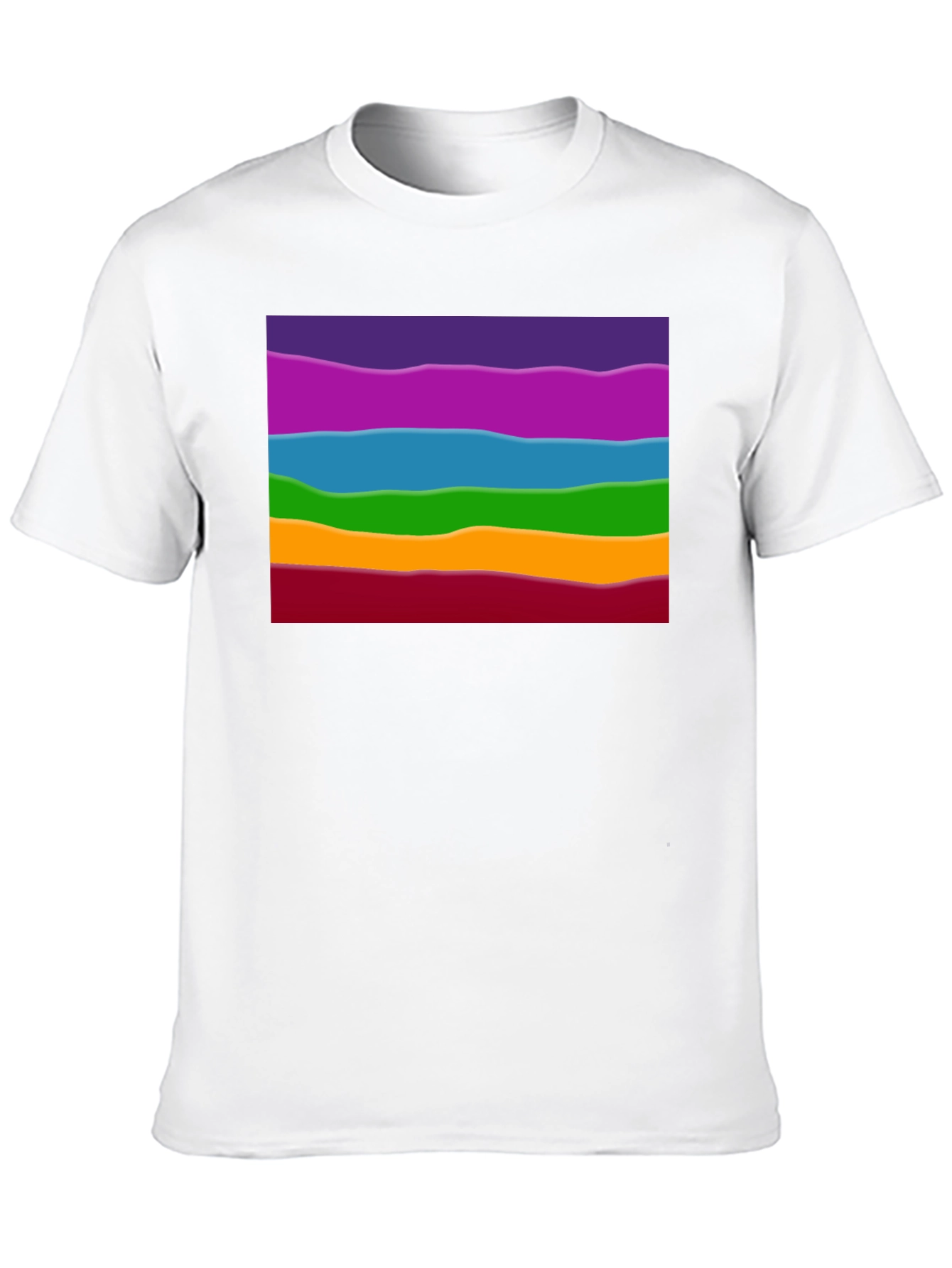 Black Rainbow Wave Graphic Black Tee - Casual Style view 10