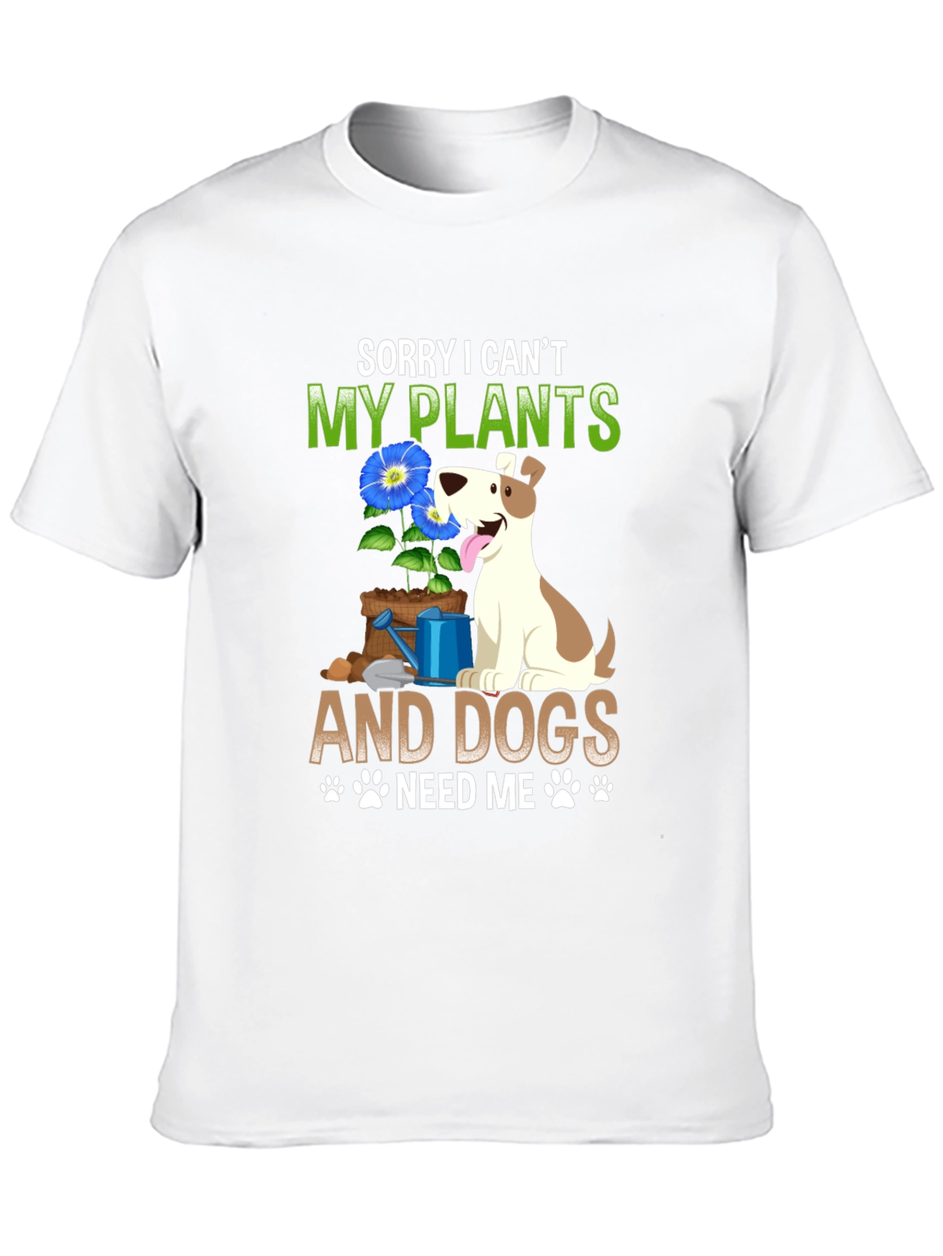 Black Sorry I Can't, My Plants & Dogs Tee view 10