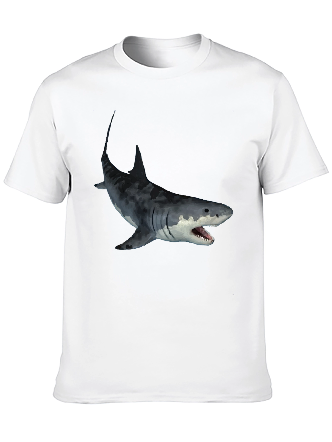 Black Men's Black Shark Graphic T-Shirt view 10
