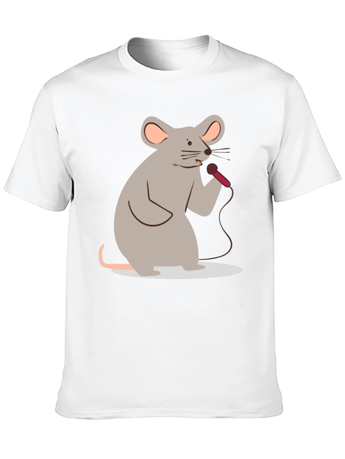 Black Singing Mouse Graphic T-Shirt - Black Cotton Tee view 10