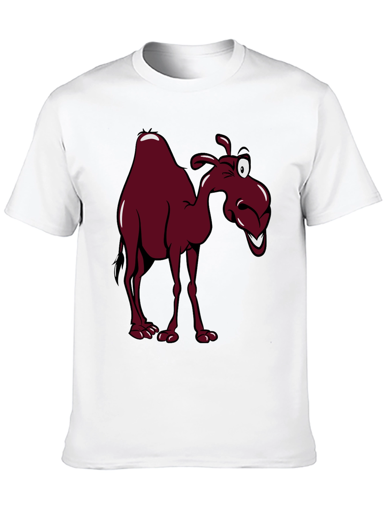 Black Cartoon Camel Graphic Tee - Black Unisex T-Shirt view 10