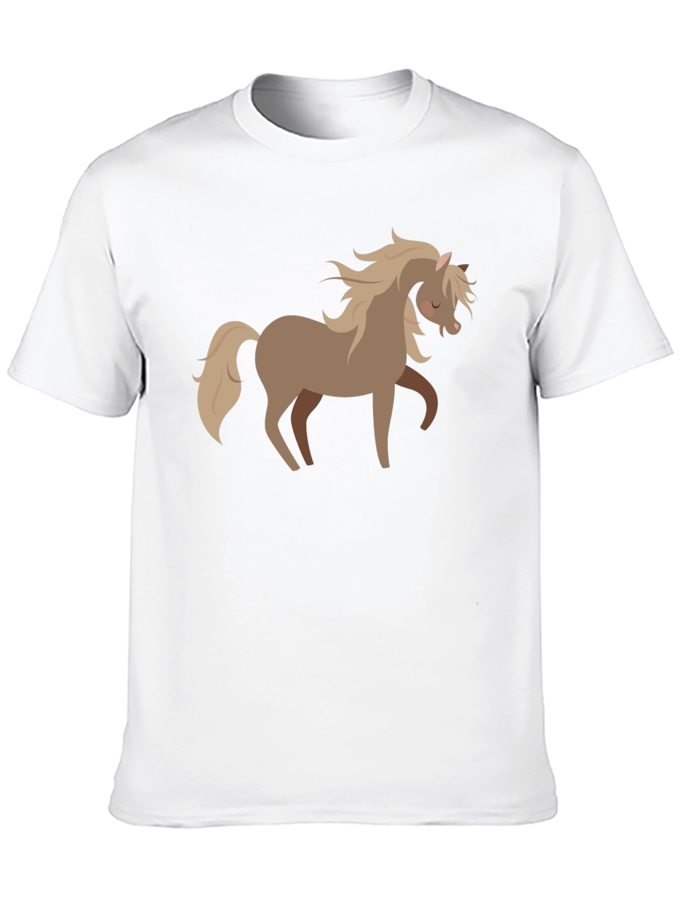 Black Cute Horse Graphic Tee - Soft Black Cotton Shirt view 10