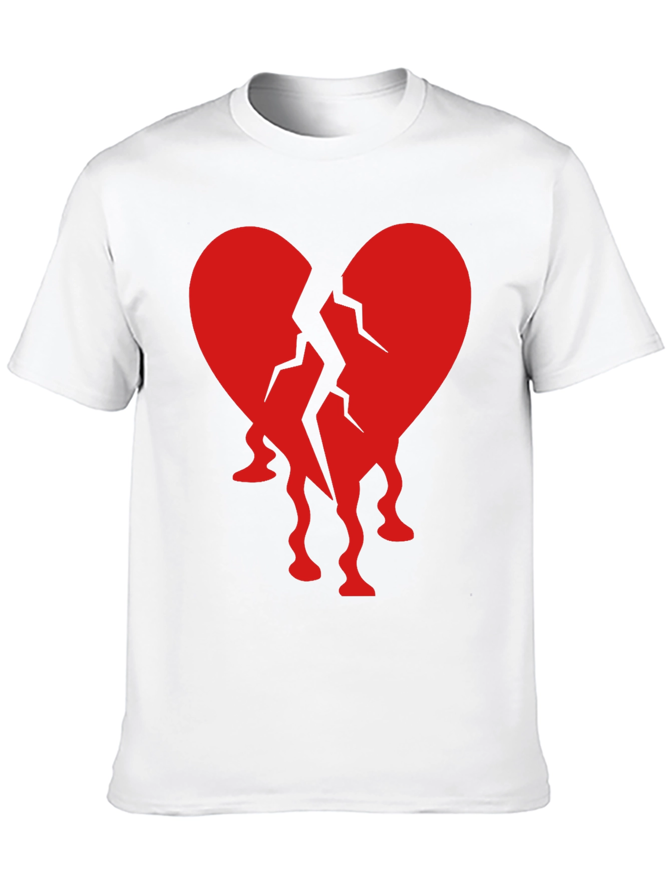 Black Broken Heart Graphic Tee - Black Crew Neck T-Shirt view 10