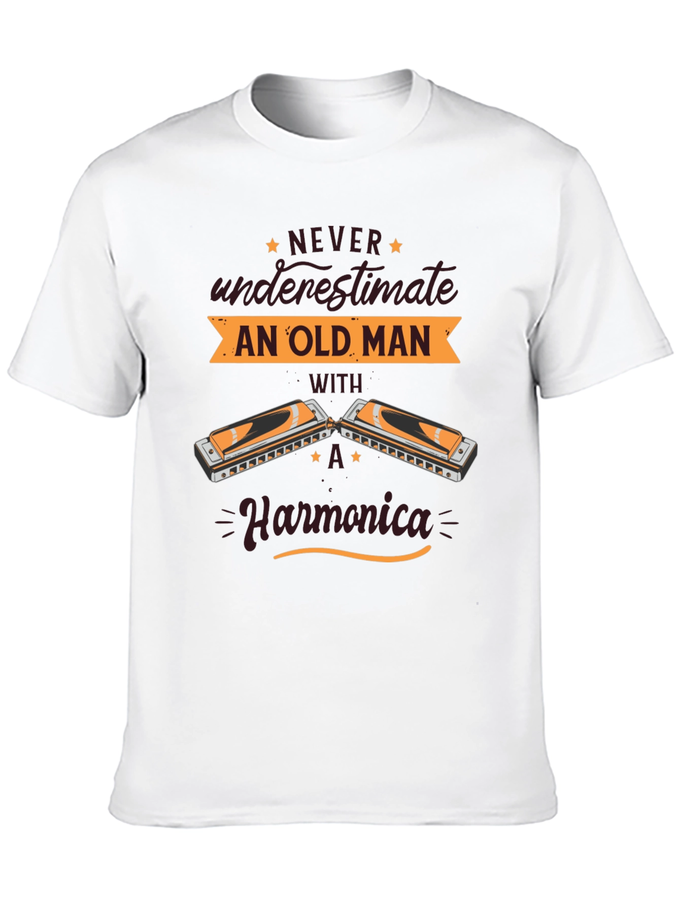Black Old Man Harmonica T-Shirt  view 10