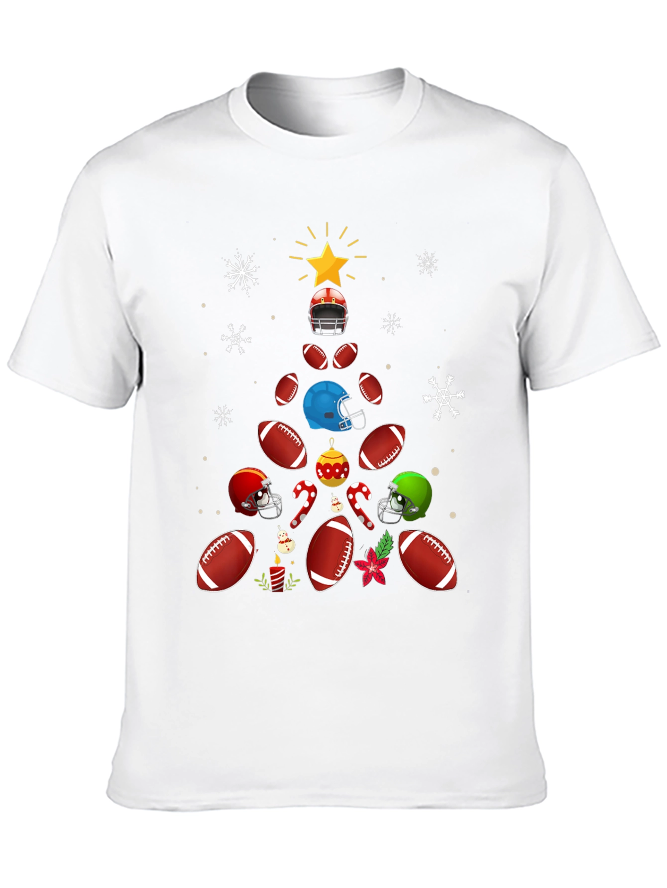 Black Football Christmas Tree T-Shirt view 10