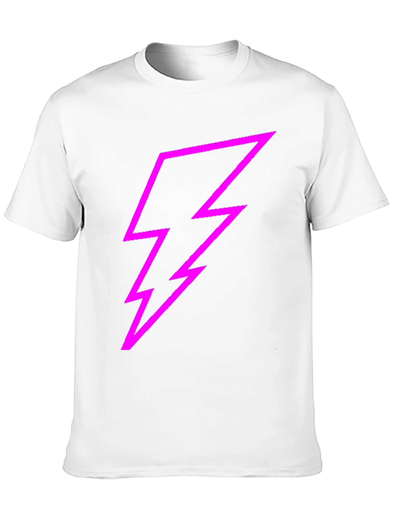 Black Black Tee with Bold Pink Lightning Bolt Design view 10