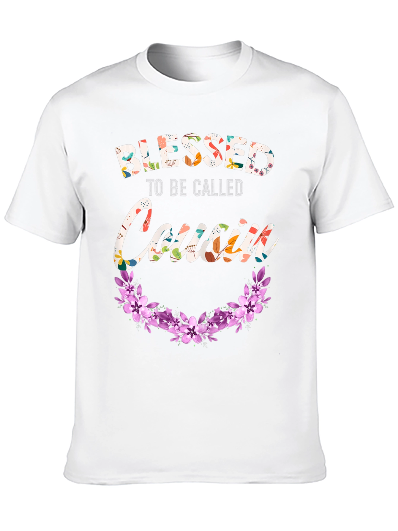 Black Blessed to be Called Cousin Floral T-Shirt view 10