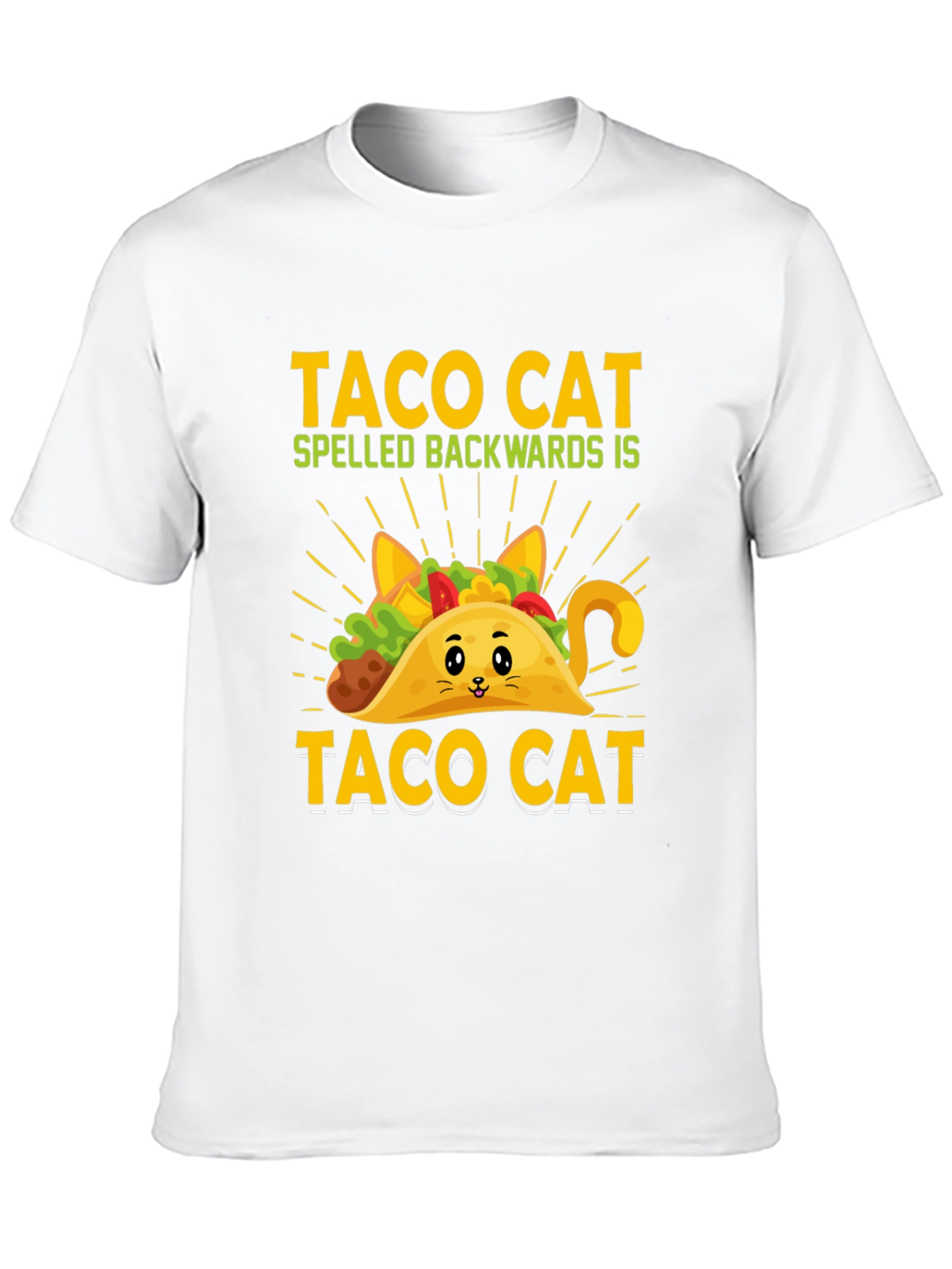 Black Taco Cat T-Shirt - Funny Palindrome Tee view 10