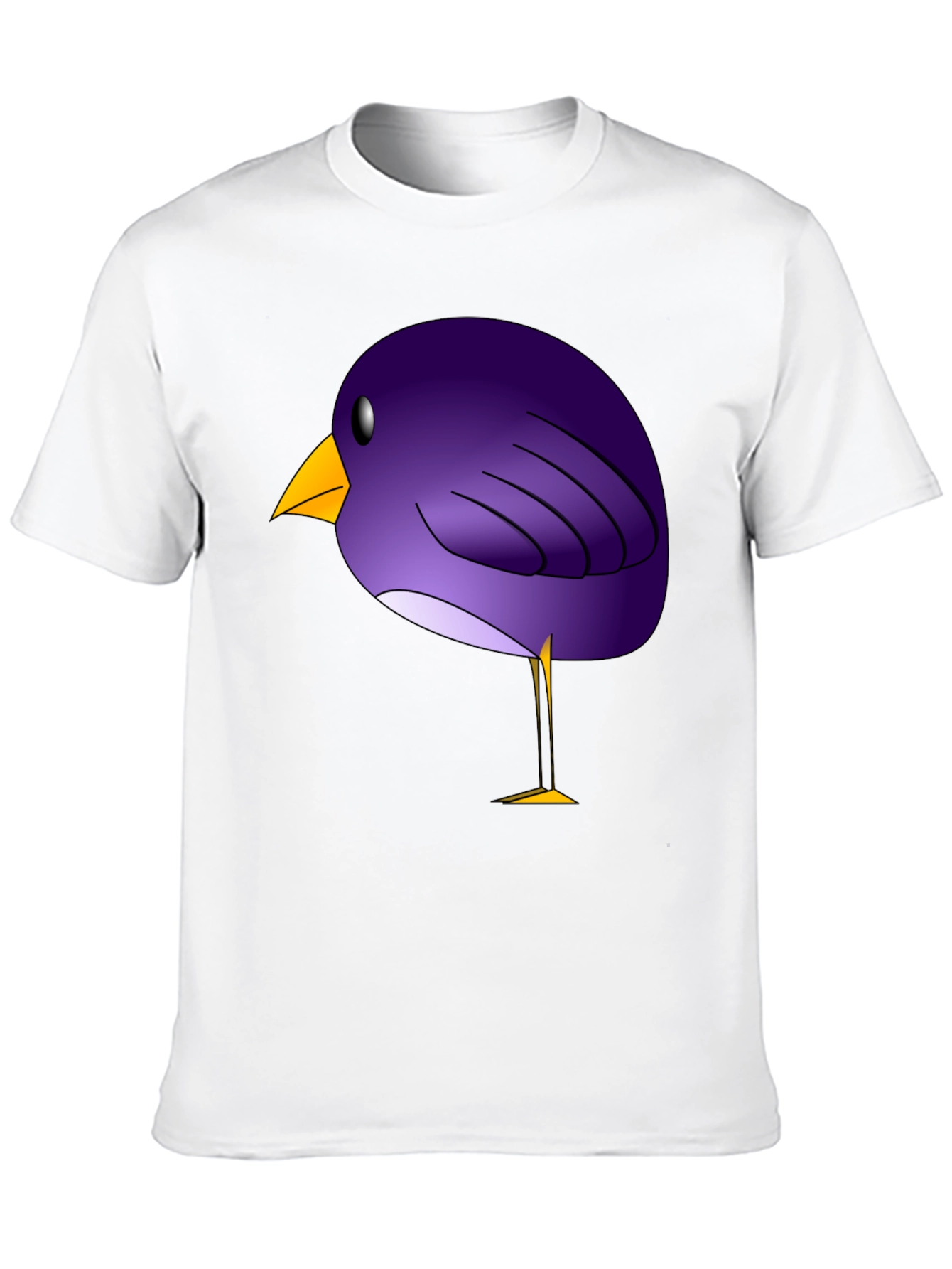 Black Whimsical Purple Bird Graphic T-Shirt view 10
