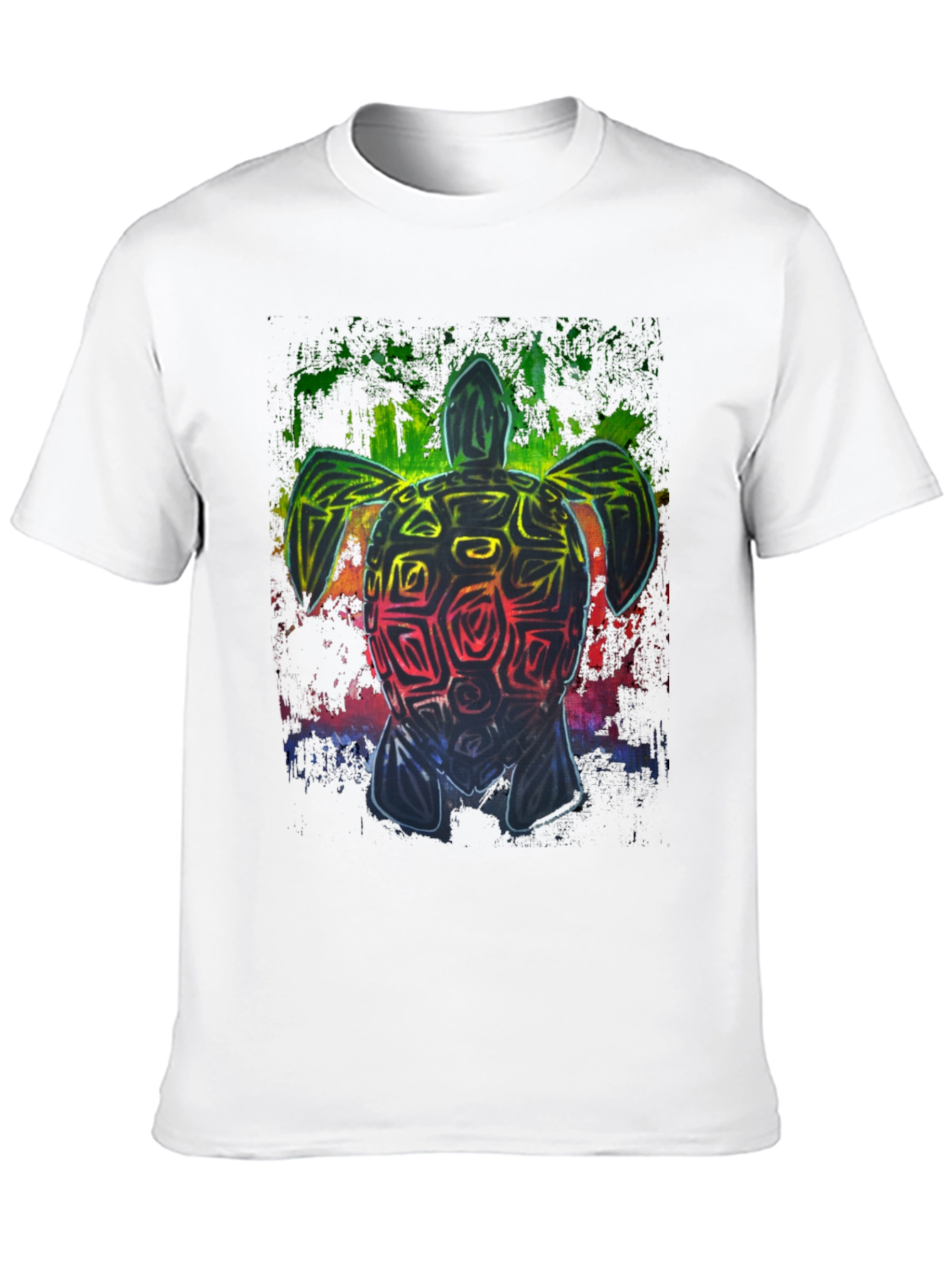 Black Rainbow Turtle Graphic Black T-Shirt view 10