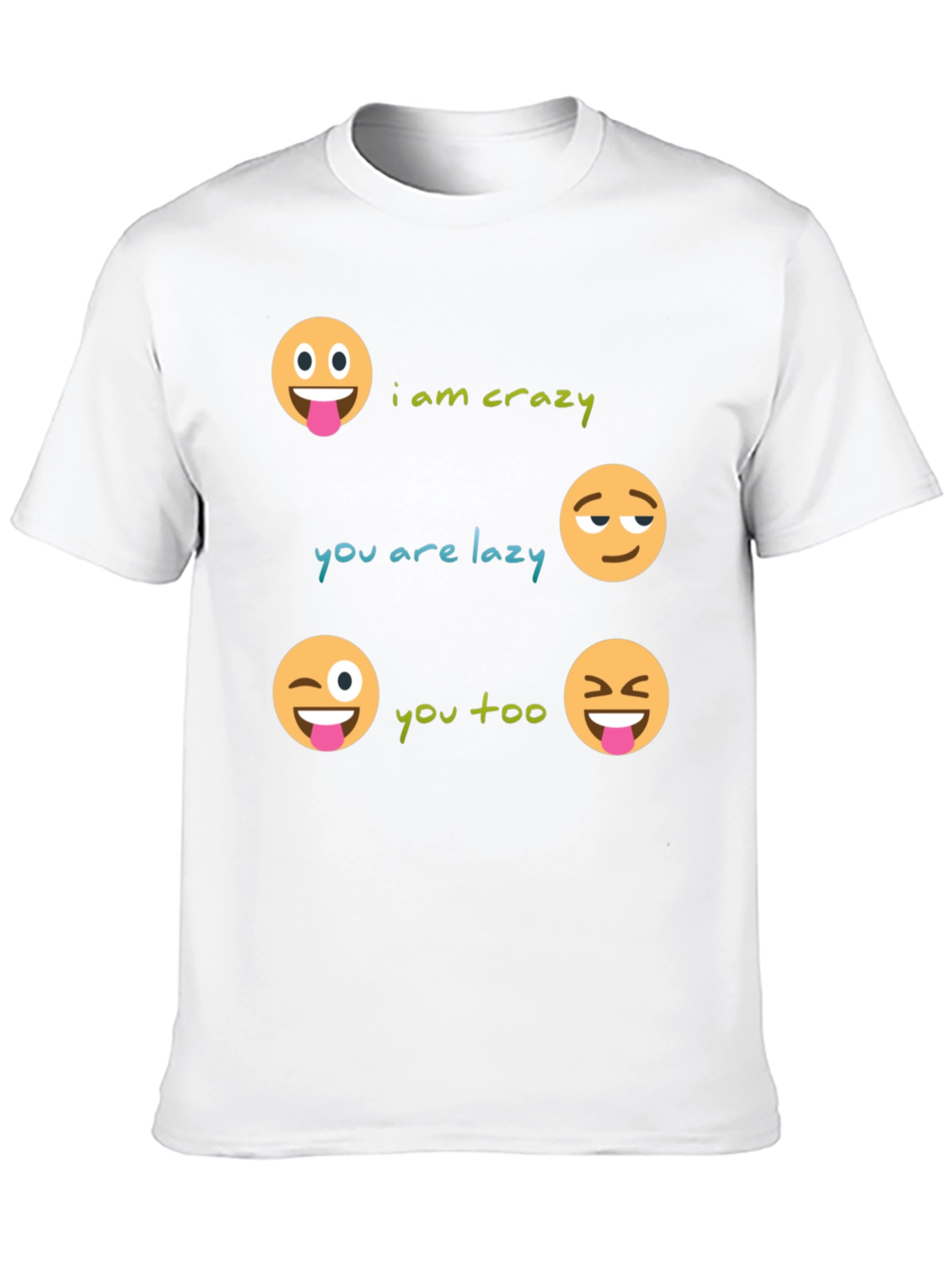 Black Crazy Lazy Emoji Graphic Tee - Unisex view 10