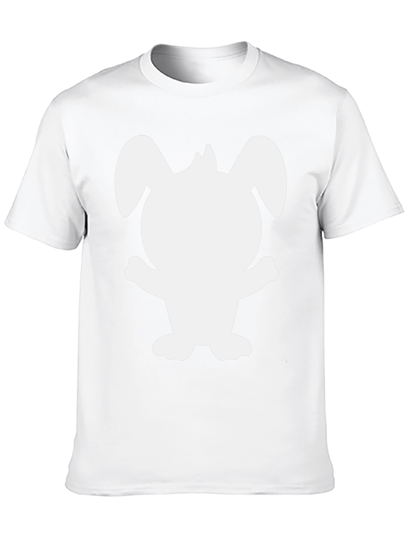 Black Cute Bunny Silhouette Black T-Shirt view 10