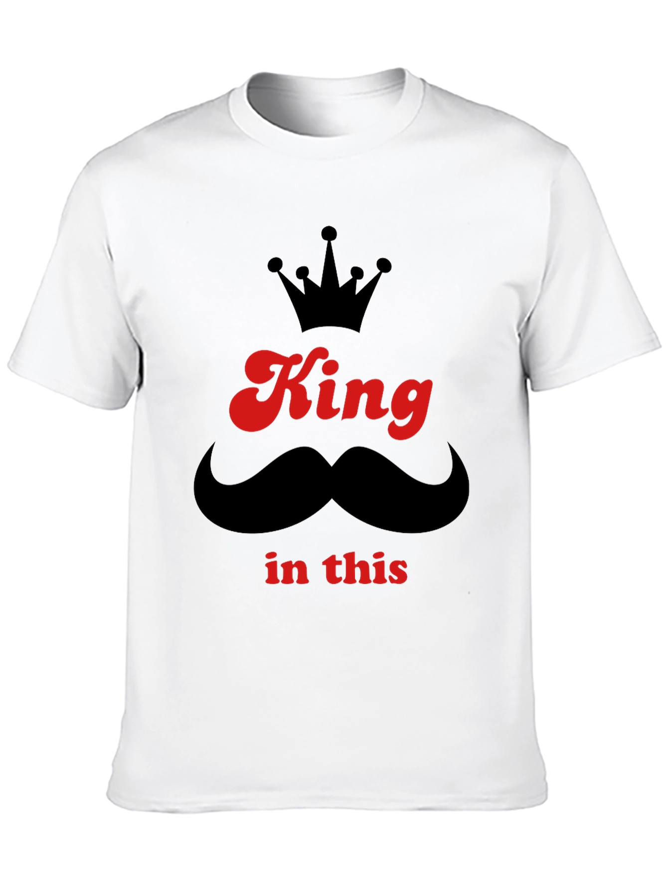 Black King In This T-Shirt - Crown & Mustache Graphic view 10