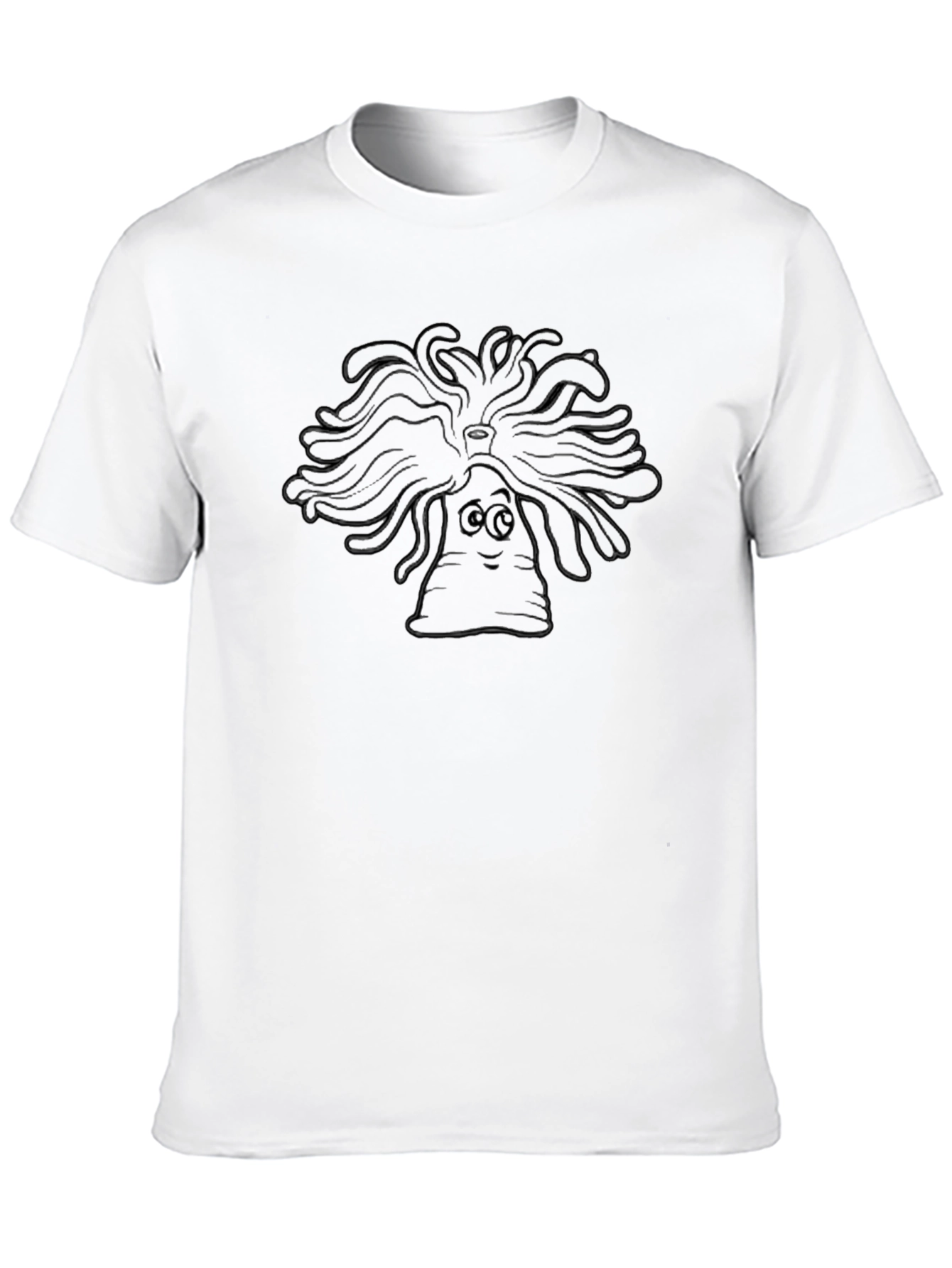 Black Cartoon Medusa Head T-Shirt - Classic Black Tee view 10