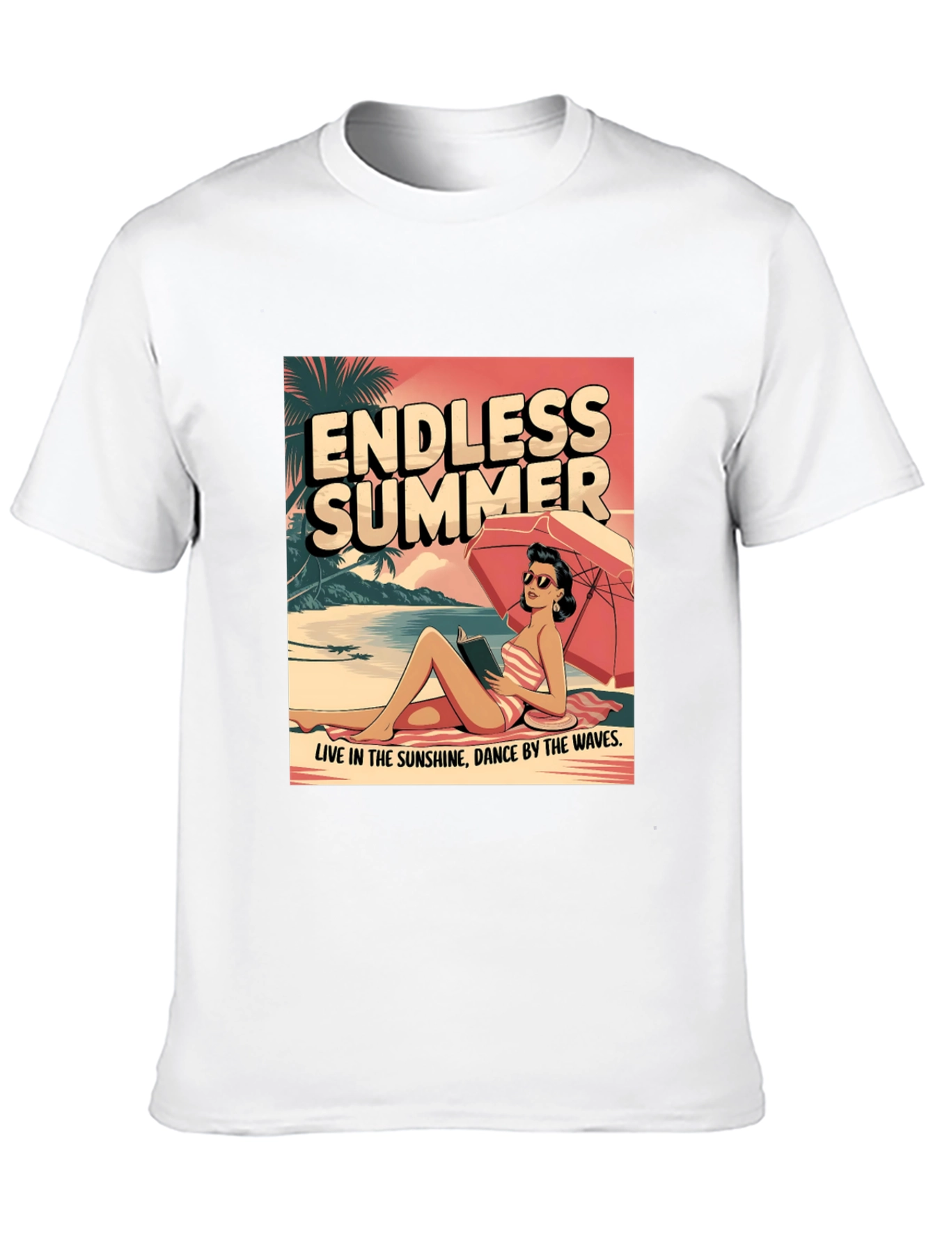 Black Endless Summer Graphic Tee - Beach Vibes T-Shirt view 10