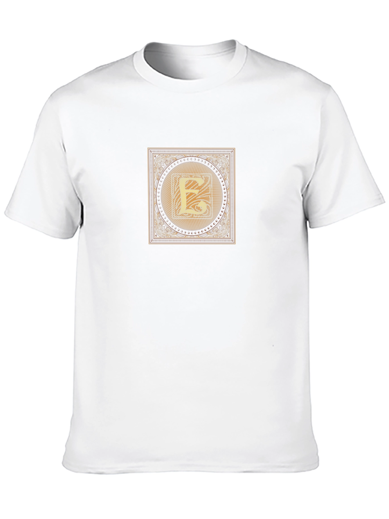 Black Black T-Shirt with Ornate Letter E Design view 10