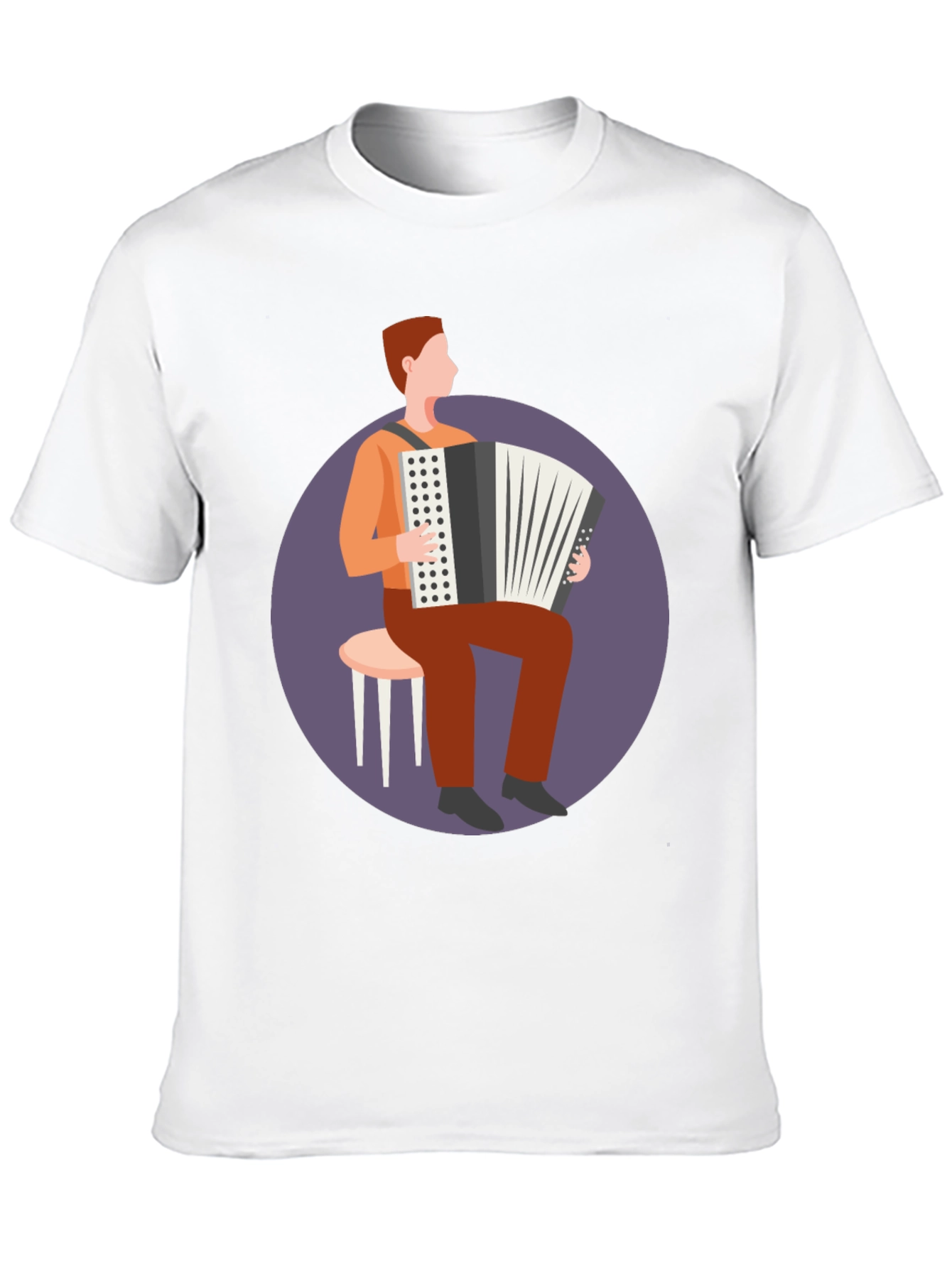 Black Accordion Player Graphic Tee - Musician T-Shirt view 10
