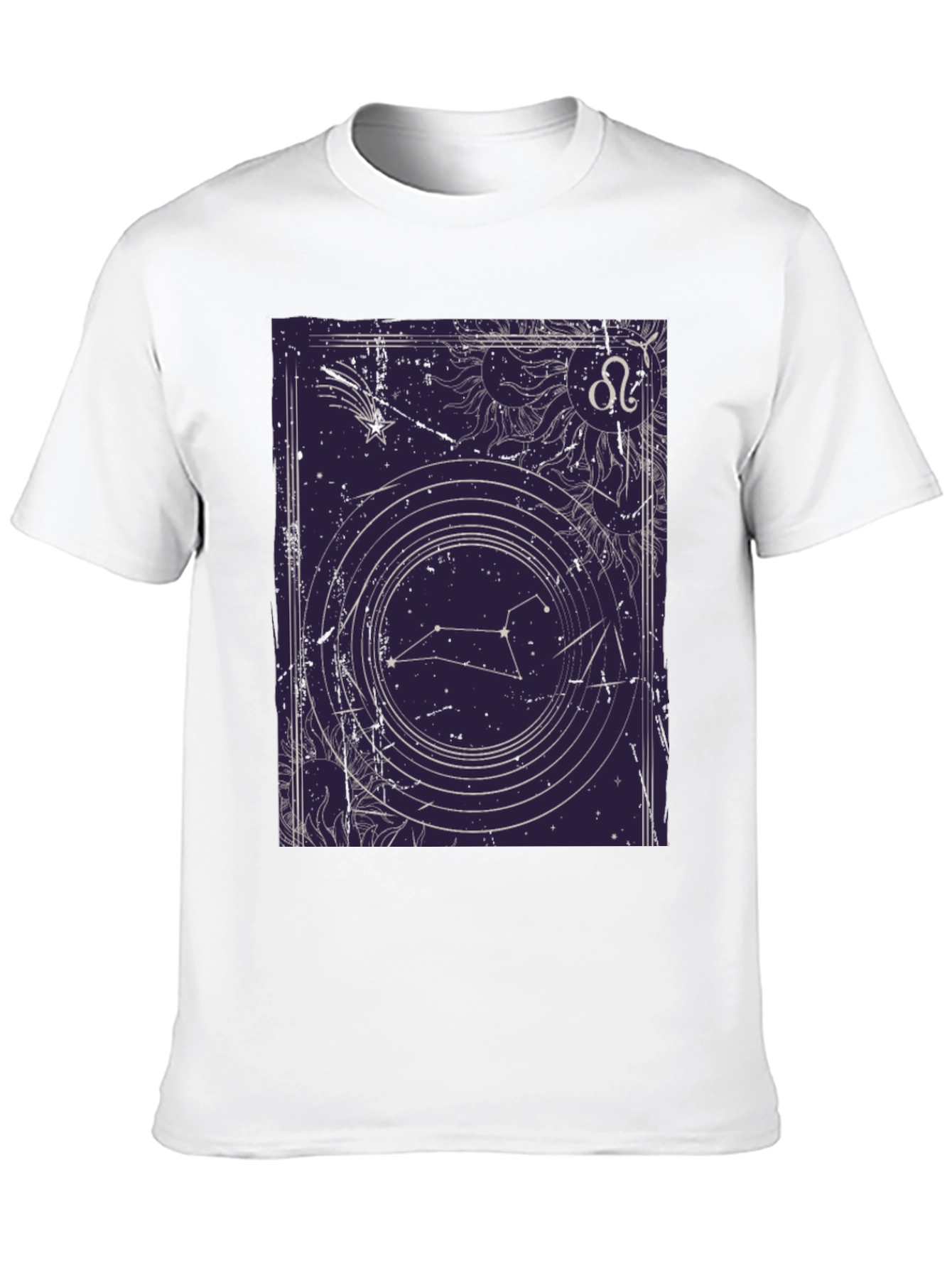 Black Leo Zodiac Graphic Tee - Celestial Constellation T-Shirt view 10
