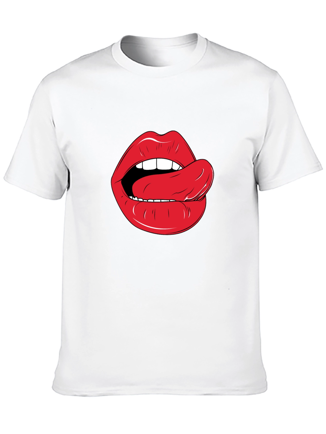 Black Lips & Tongue Graphic Tee - Black Cotton T-Shirt view 10