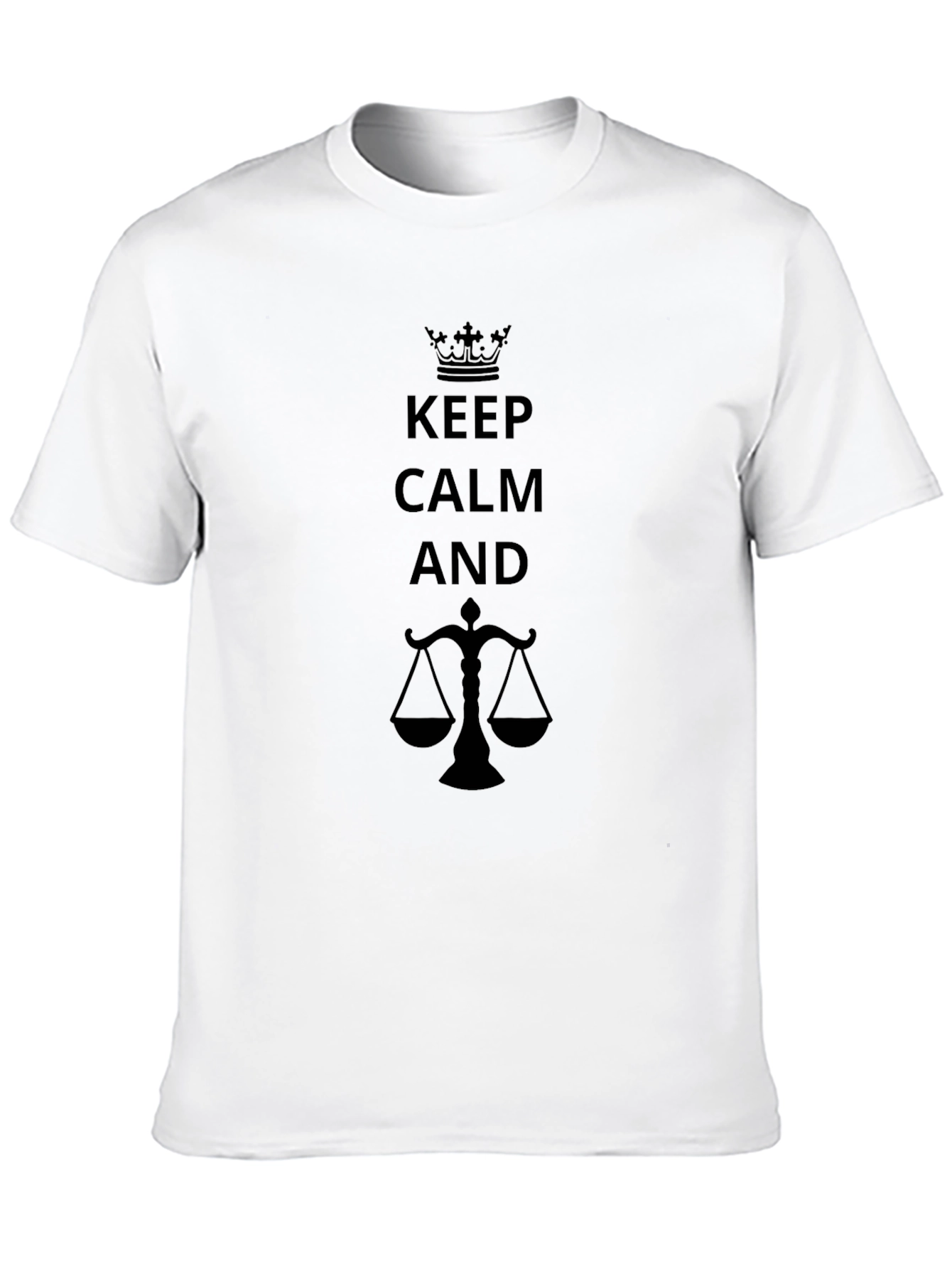 Black Keep Calm and Scales of Justice T-Shirt - Black view 10