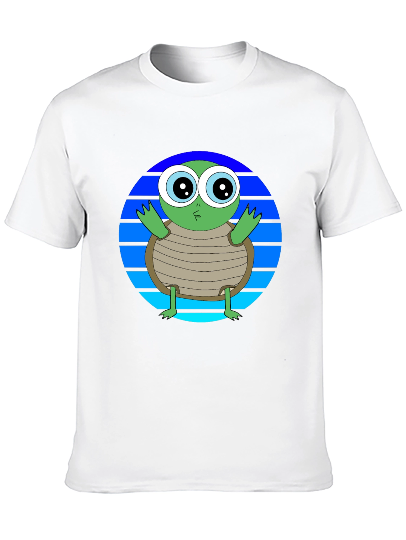 Cartoon Turtle Graphic Tee - Soft Cotton Blend - 10
