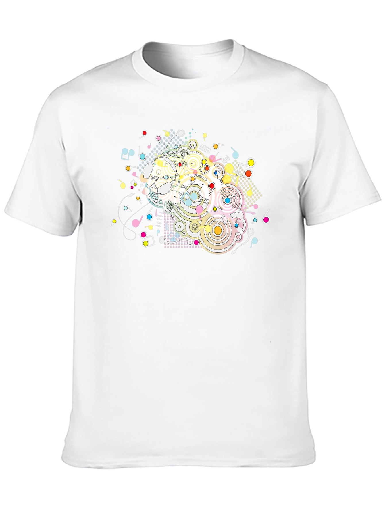 Black Abstract Music Notes Graphic Black T-Shirt view 10