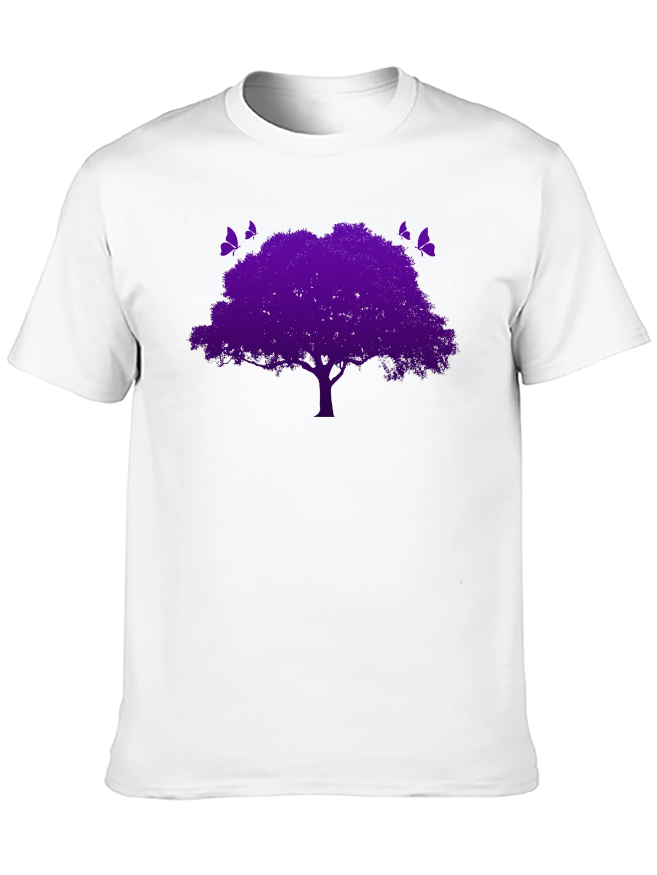 Black Purple Tree Graphic Tee - Nature Inspired Black T-Shirt view 10