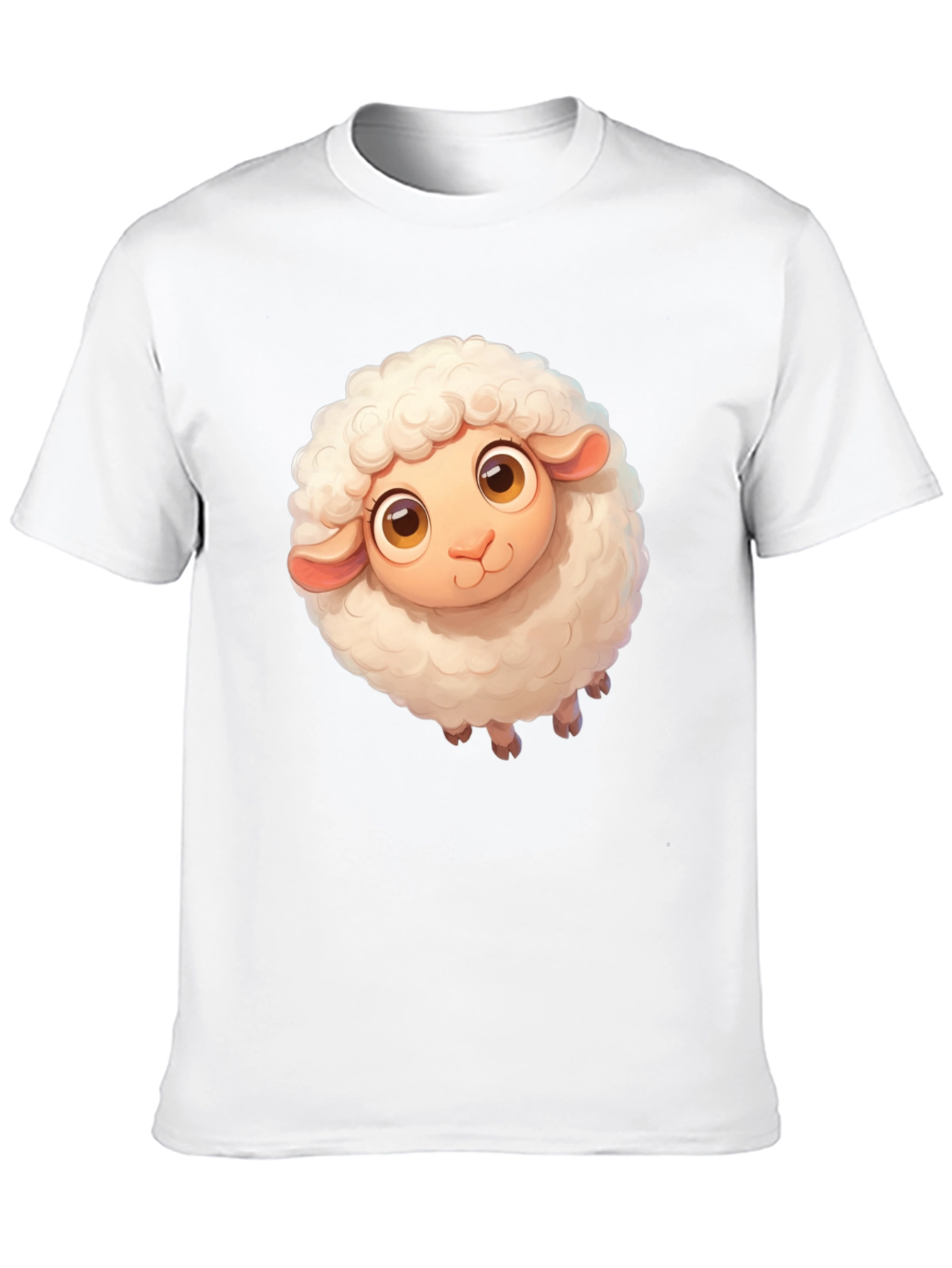 Black Cute Sheep Graphic Tee - Black Cotton Blend view 10