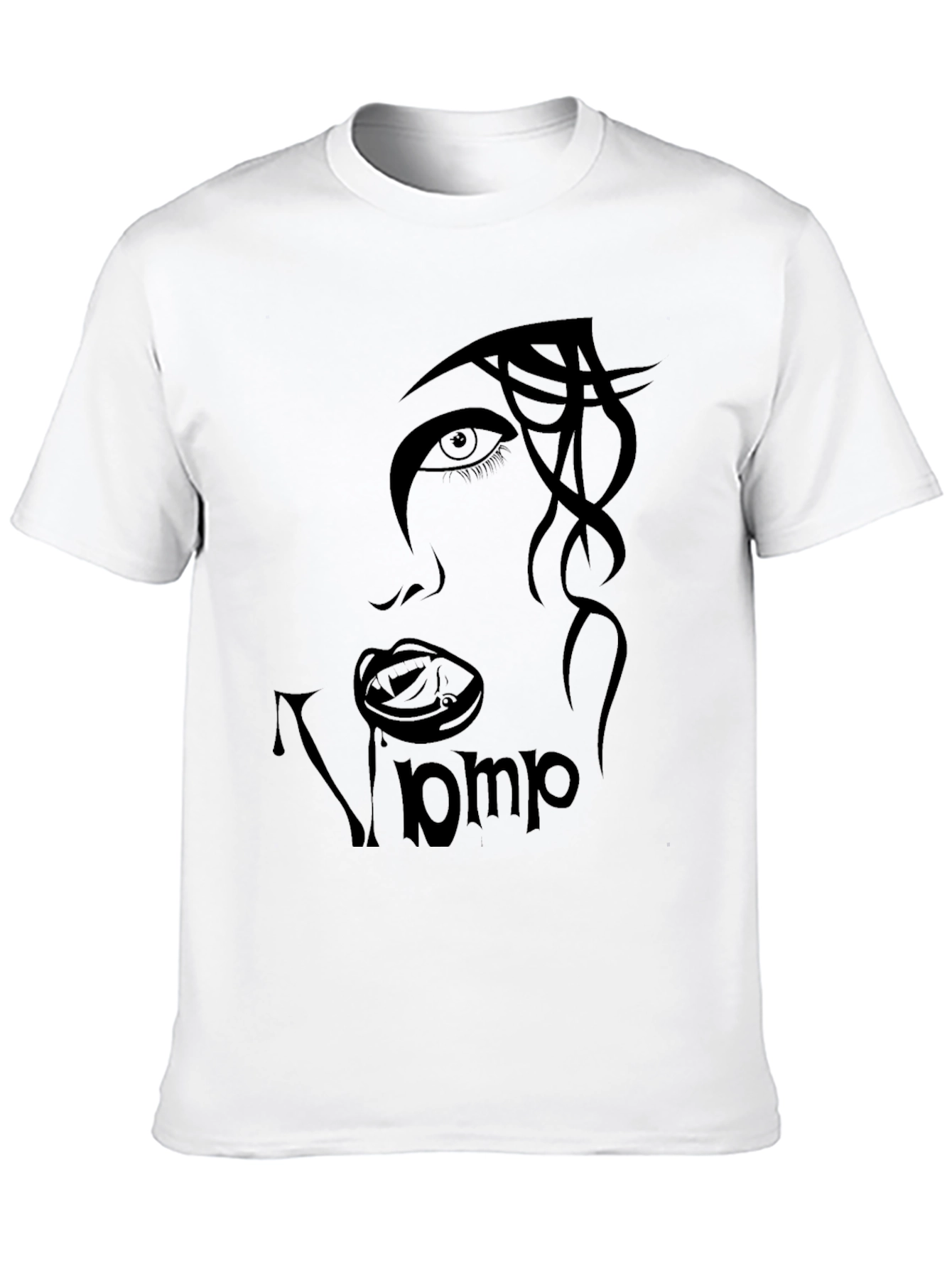Black Vamp Face Graphic Black T-Shirt view 10