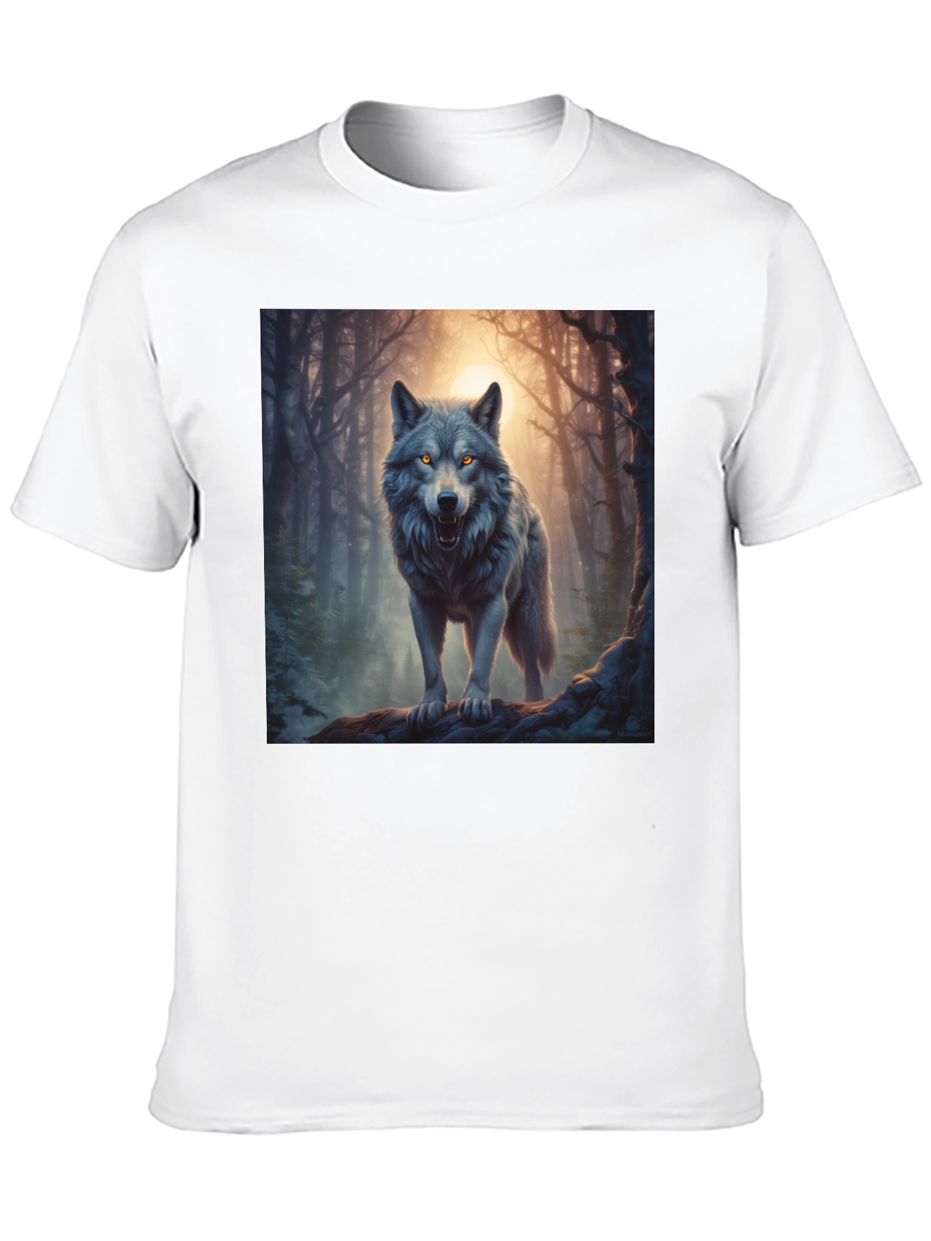 Black Wolf Graphic Tee - Forest Predator Print view 10