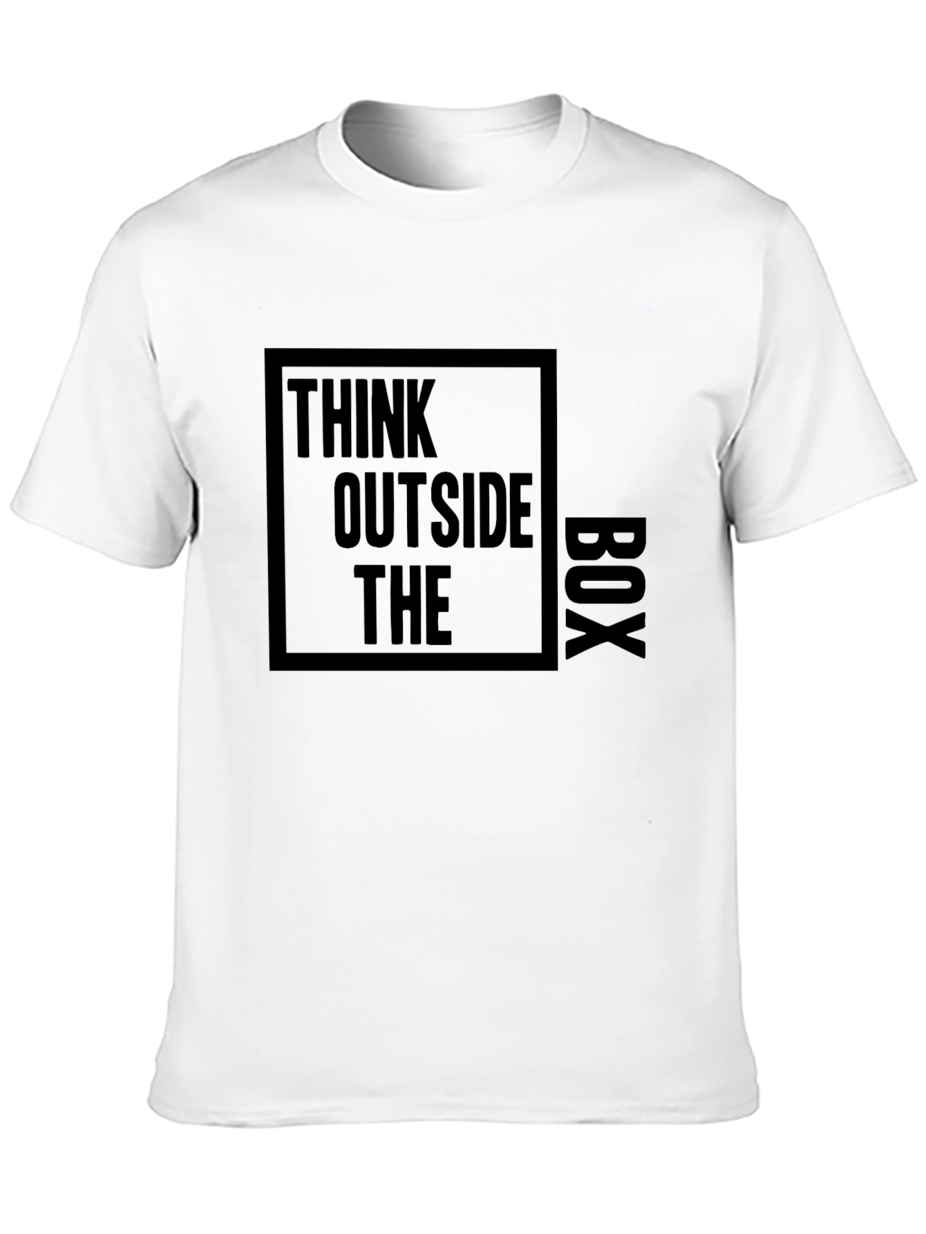 Black Think Outside The Box Black Graphic T-Shirt view 10
