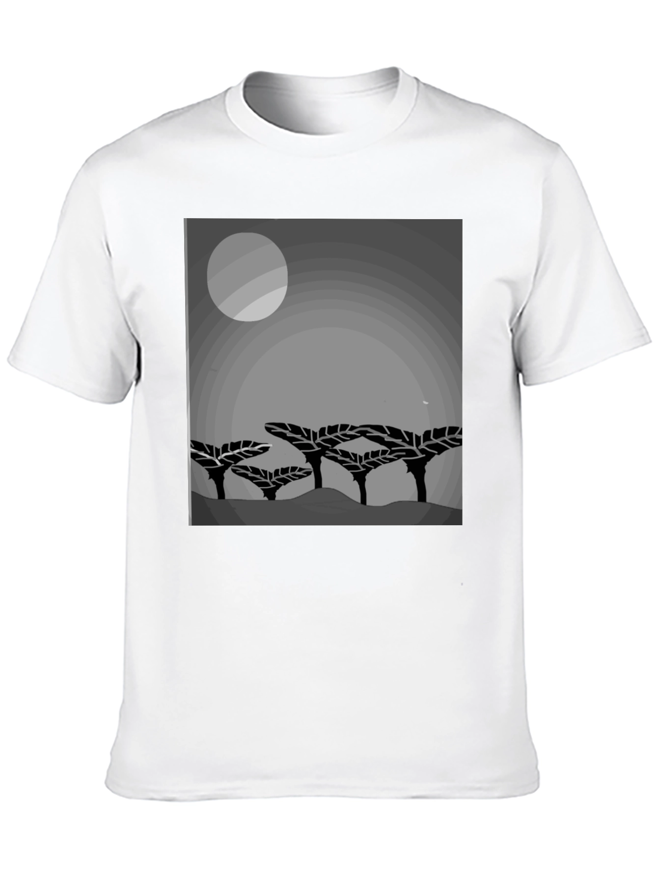 Black Men's Graphic Print Crew Neck T-Shirt view 10