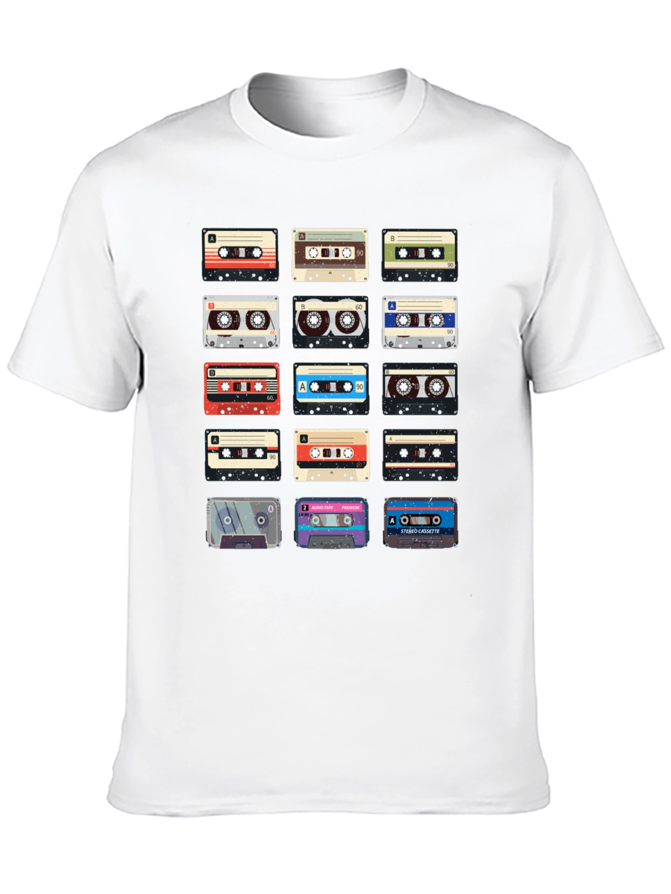 Black Retro Cassette Tape Graphic Tee - Vintage Music Lover Shirt view 10