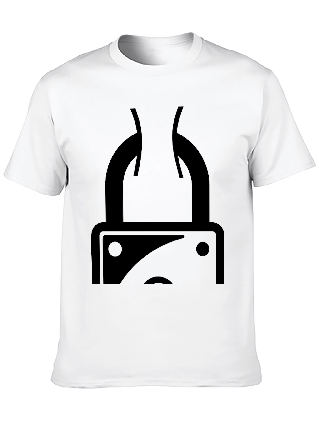 Black Sad Lock Graphic Tee - Casual Black T-Shirt view 10